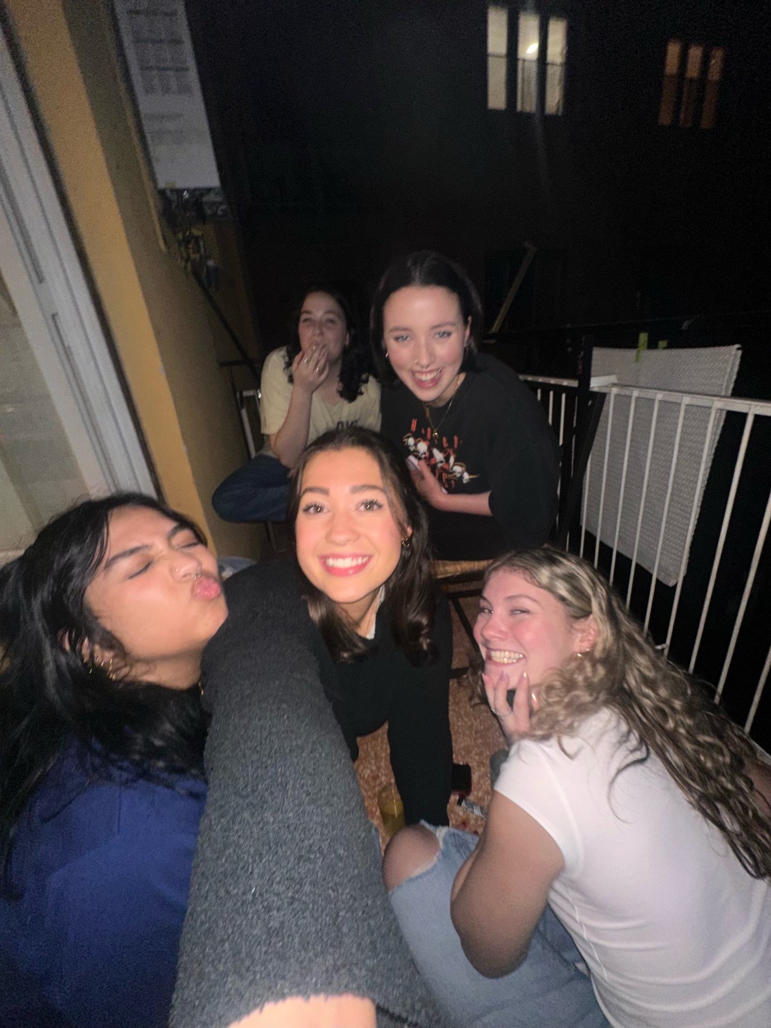 My roommates and I on our balcony