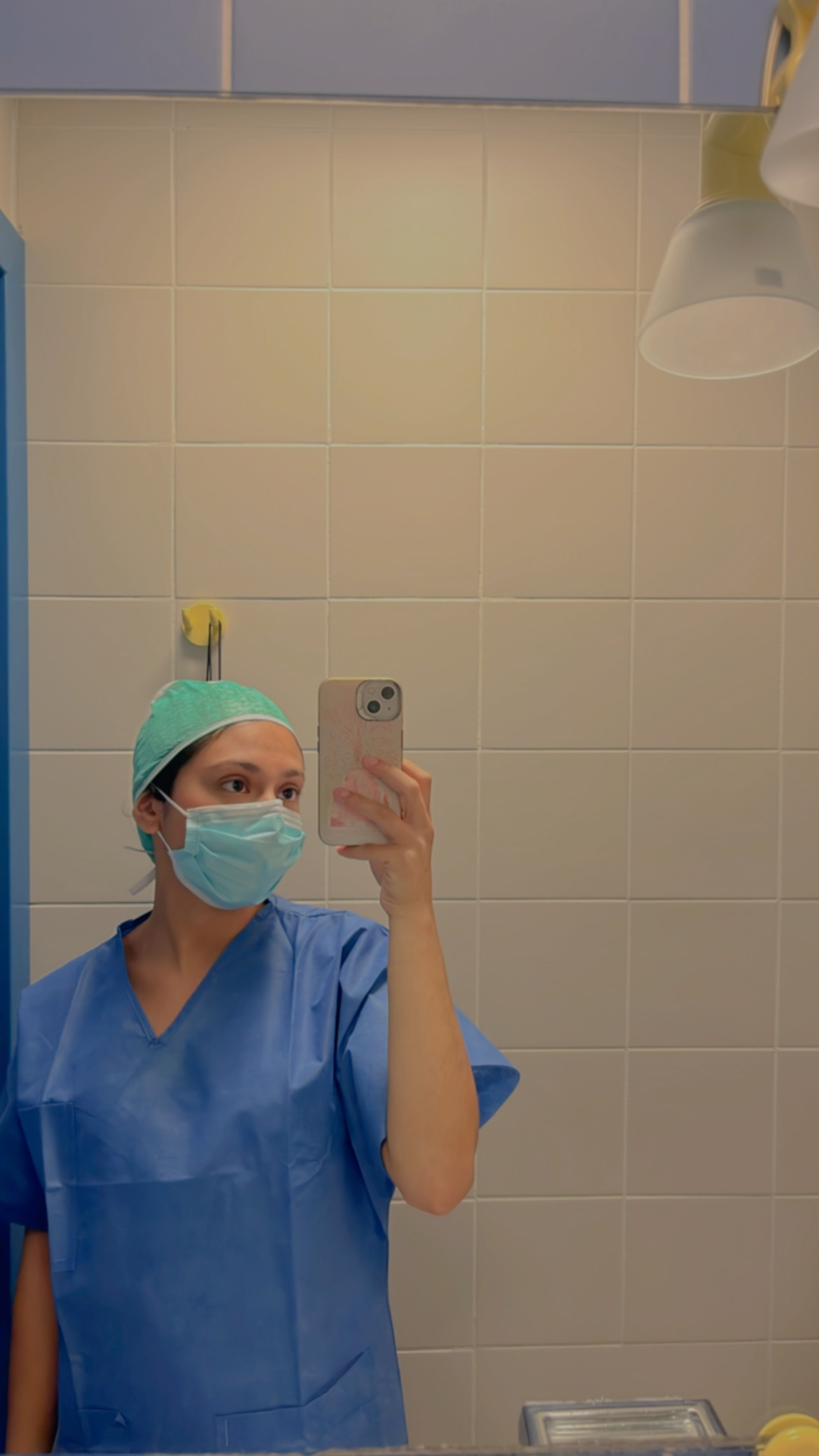 In scrubs before going into surgery room