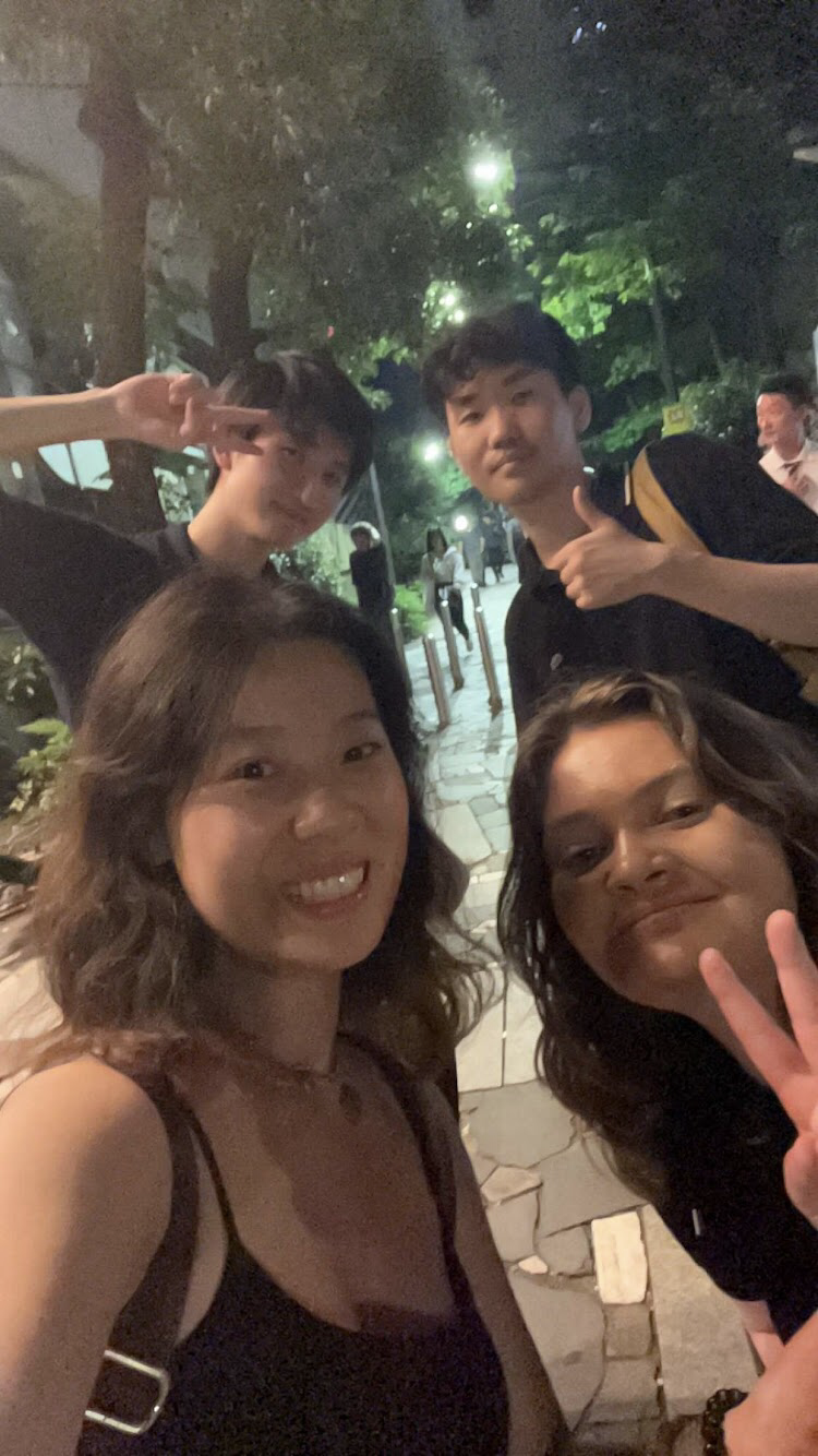 Reunion in Tokyo with my Japanese and Chinese friends I met in my home country in Ireland