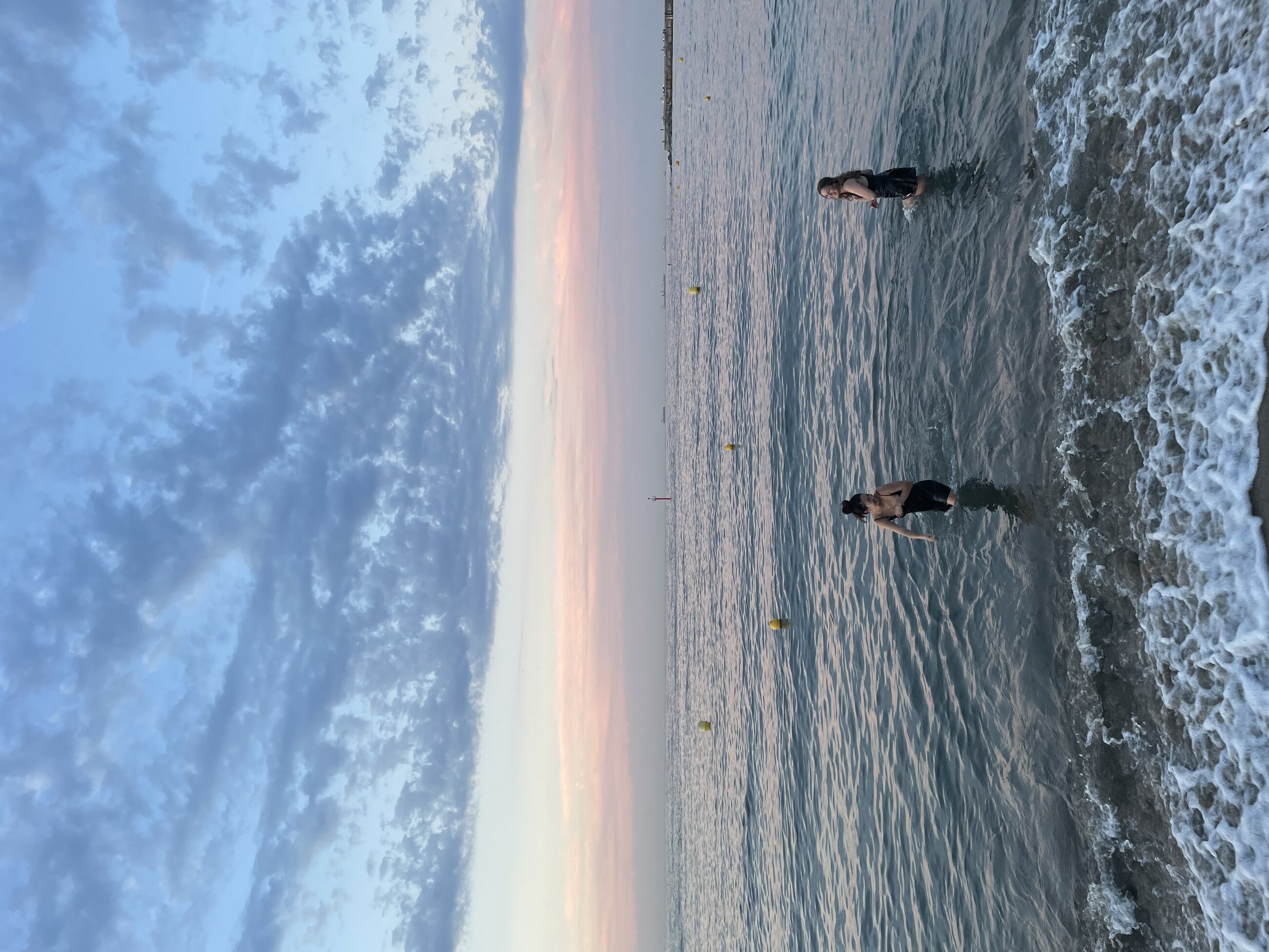 Sunrise Swim in Barcelona, Spain