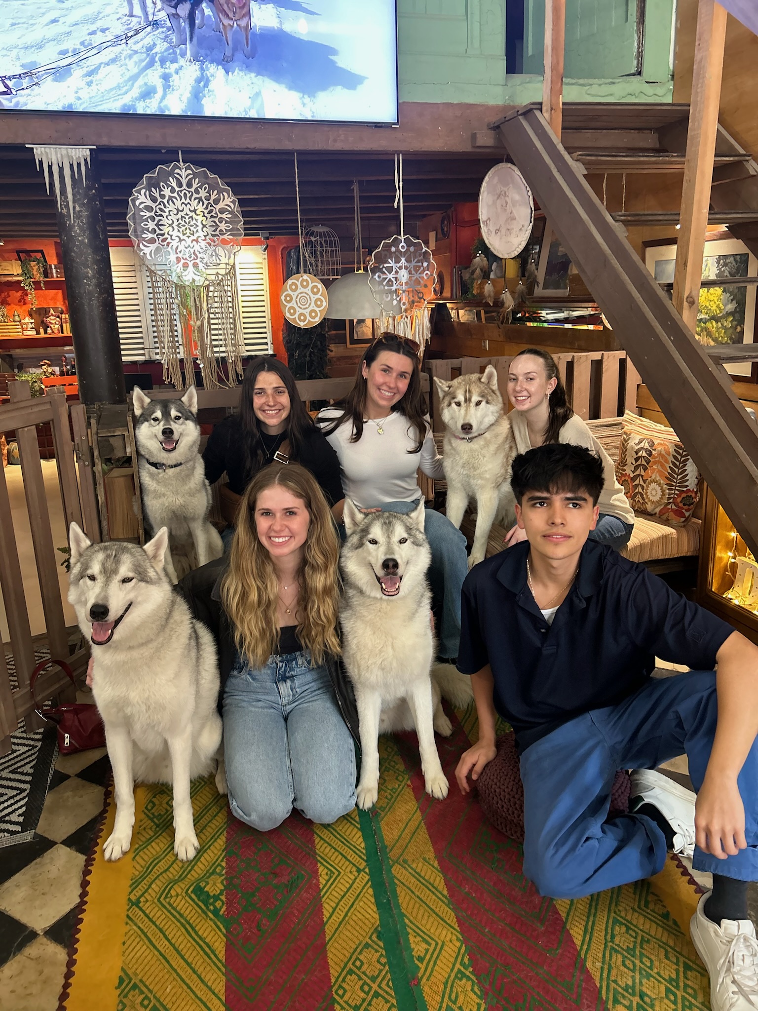 Me in Barcelona at a husky place w my friends :)