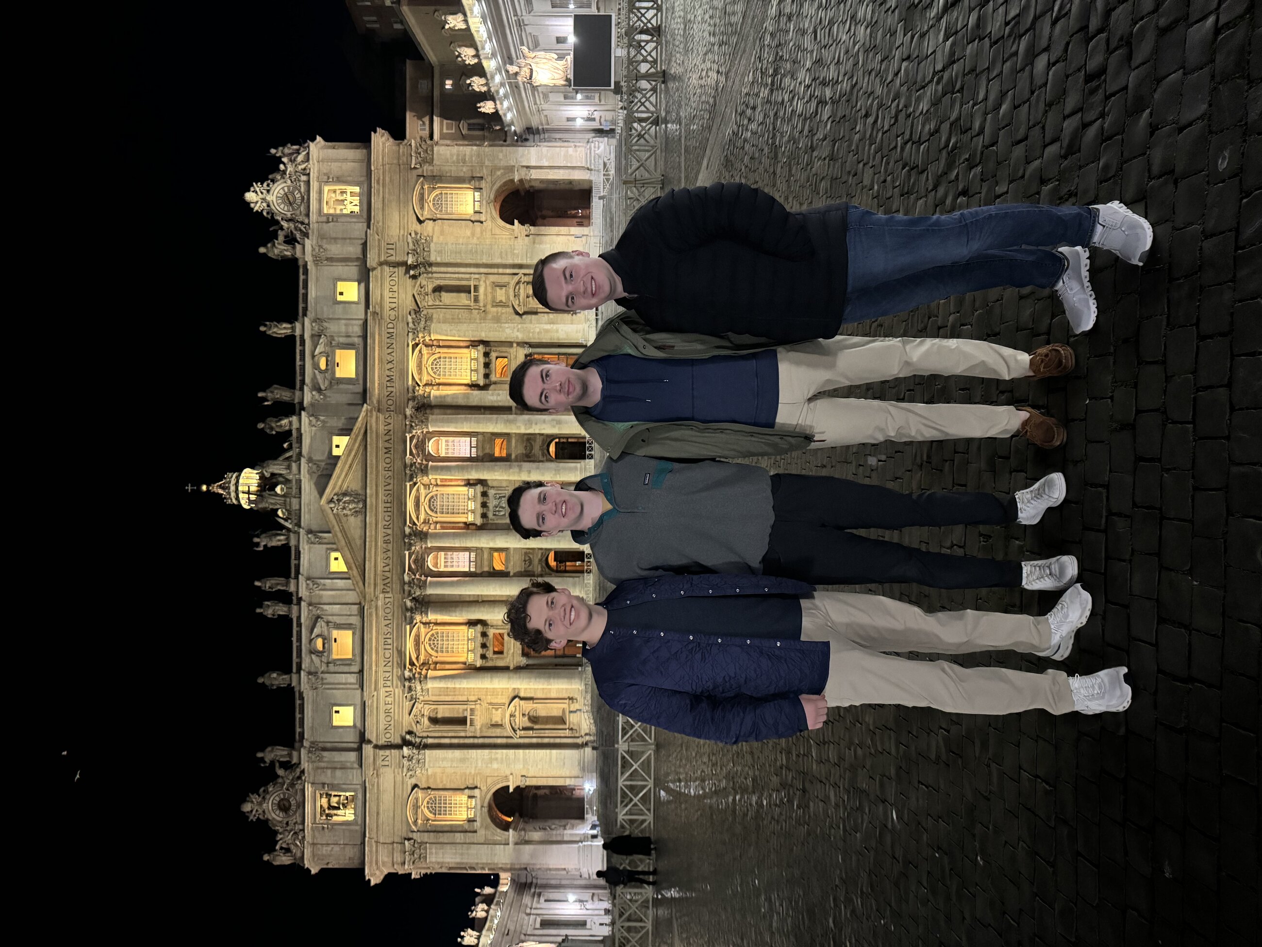My friends and I outside the Vatican on the first night we got there.