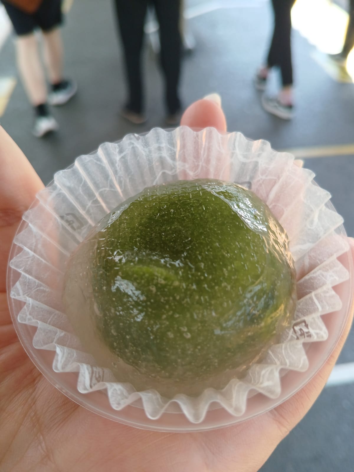 Kudzu Bun with Matcha bean paste!