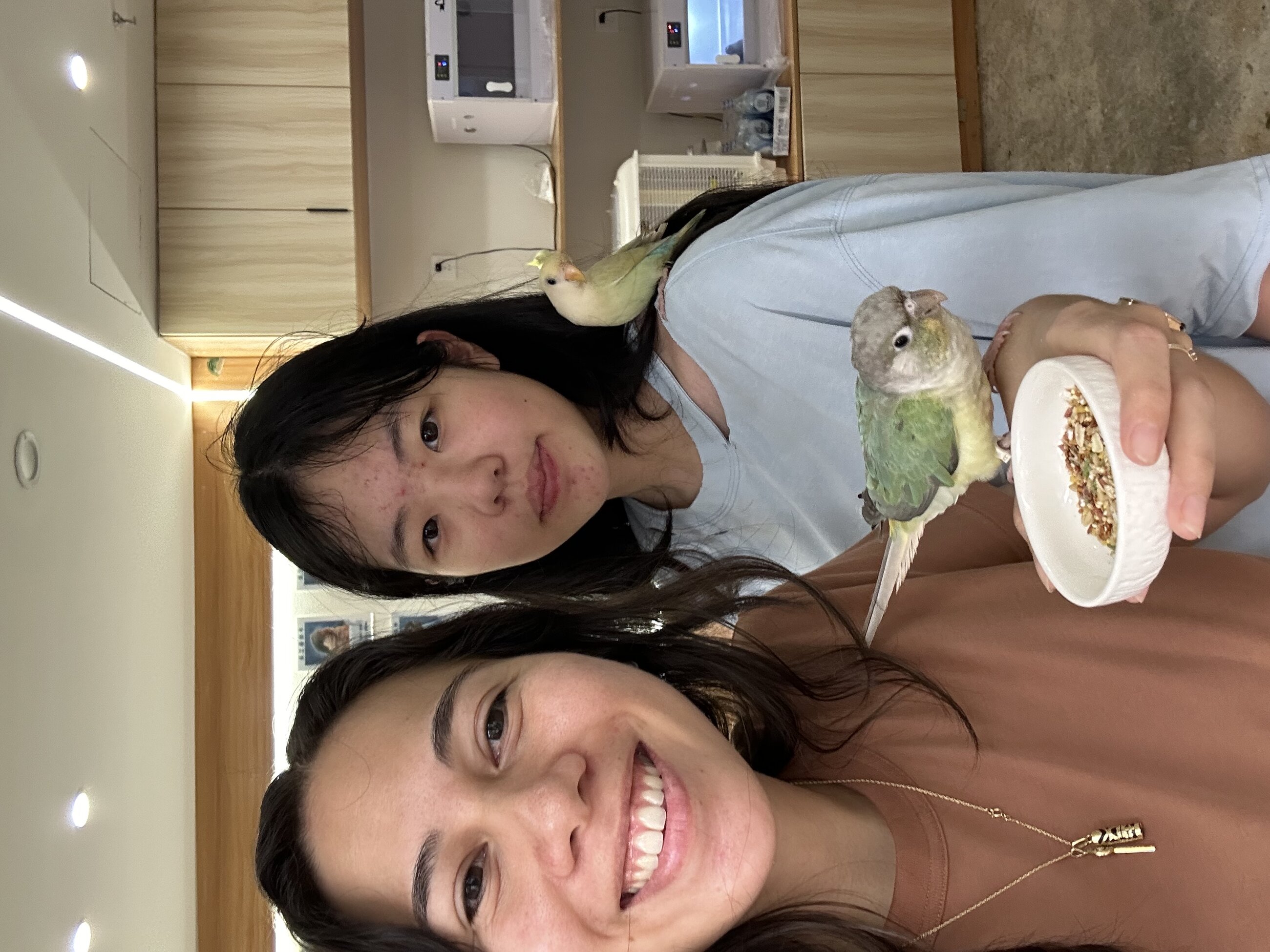 Bird café with my host sister