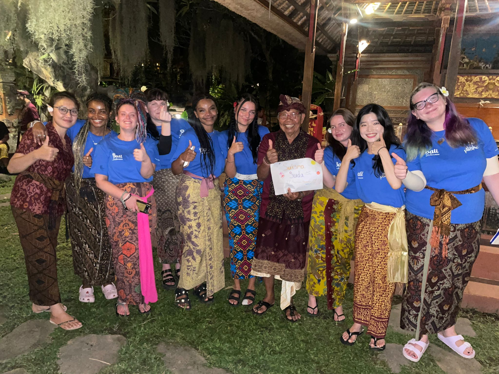 A photo of my housemates and our homestay dad at our leaving ceremony.