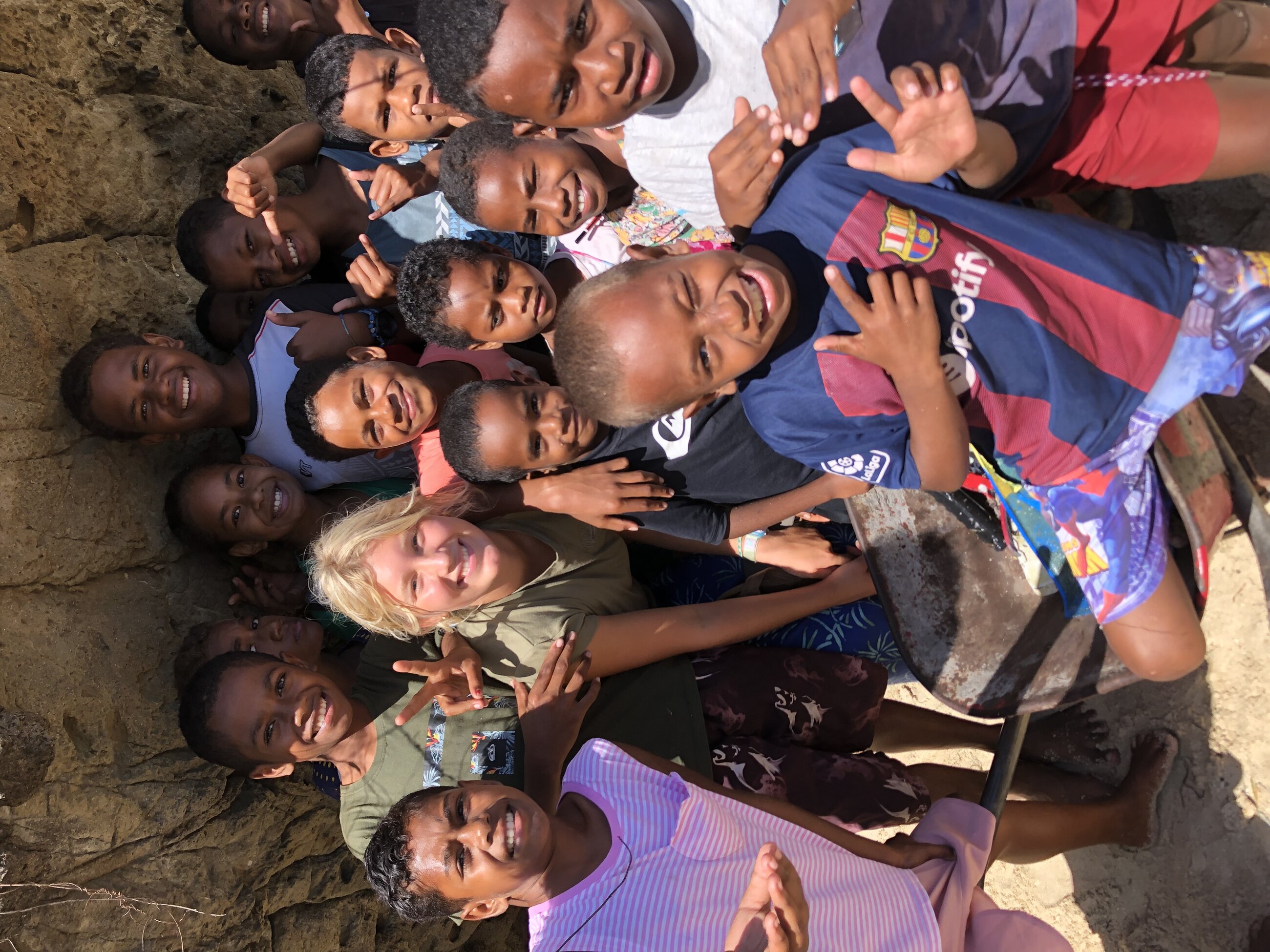with the children