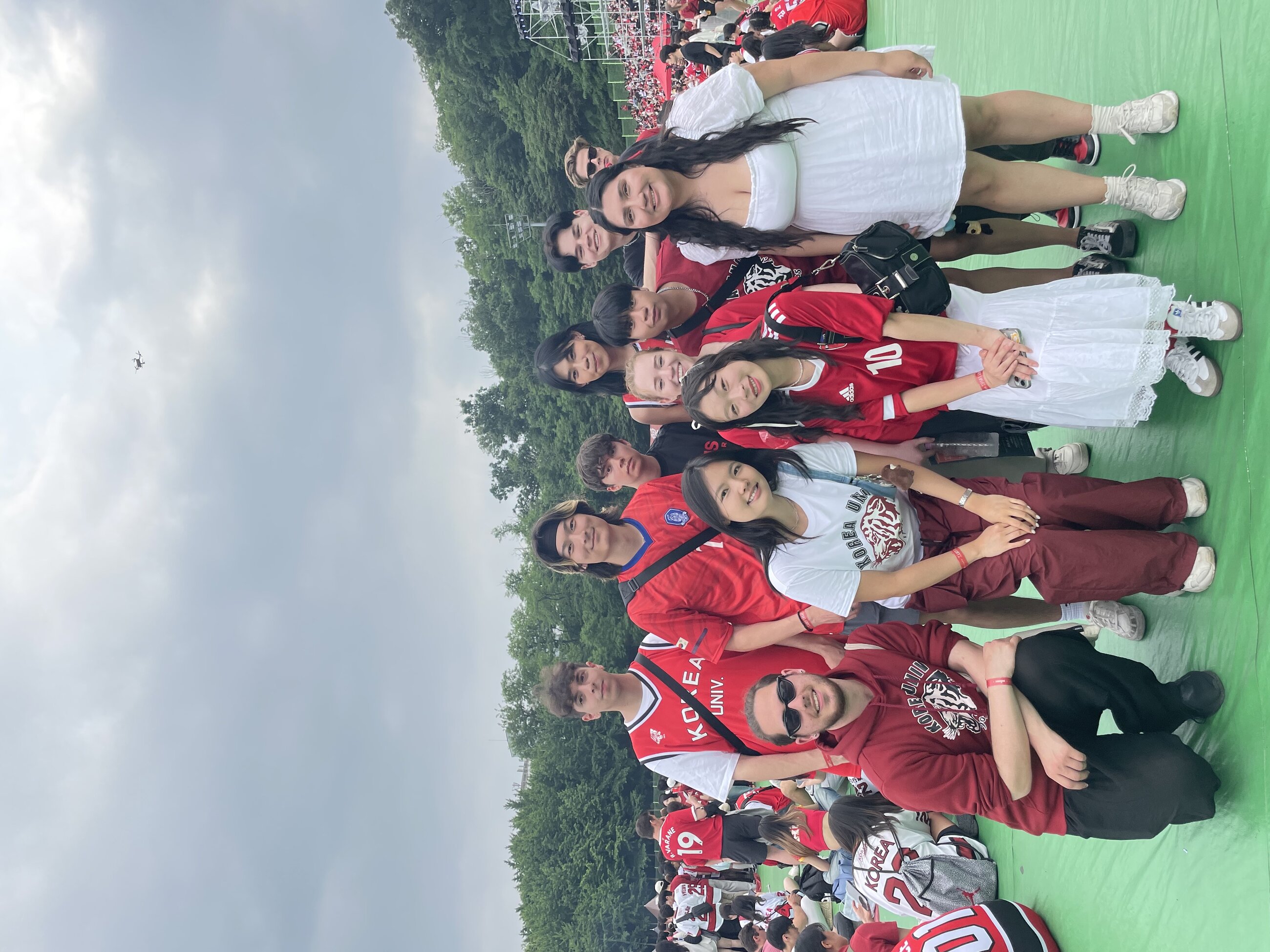 A picture of me and some members of my program plus extras that were attending a free Korea university festival. This is called Ipselenti and features many popular Korean artists performing for the school.