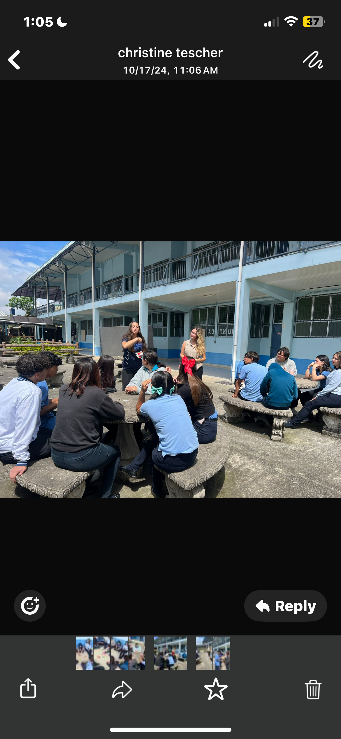 me and sawyer teaching english games outside with teacher