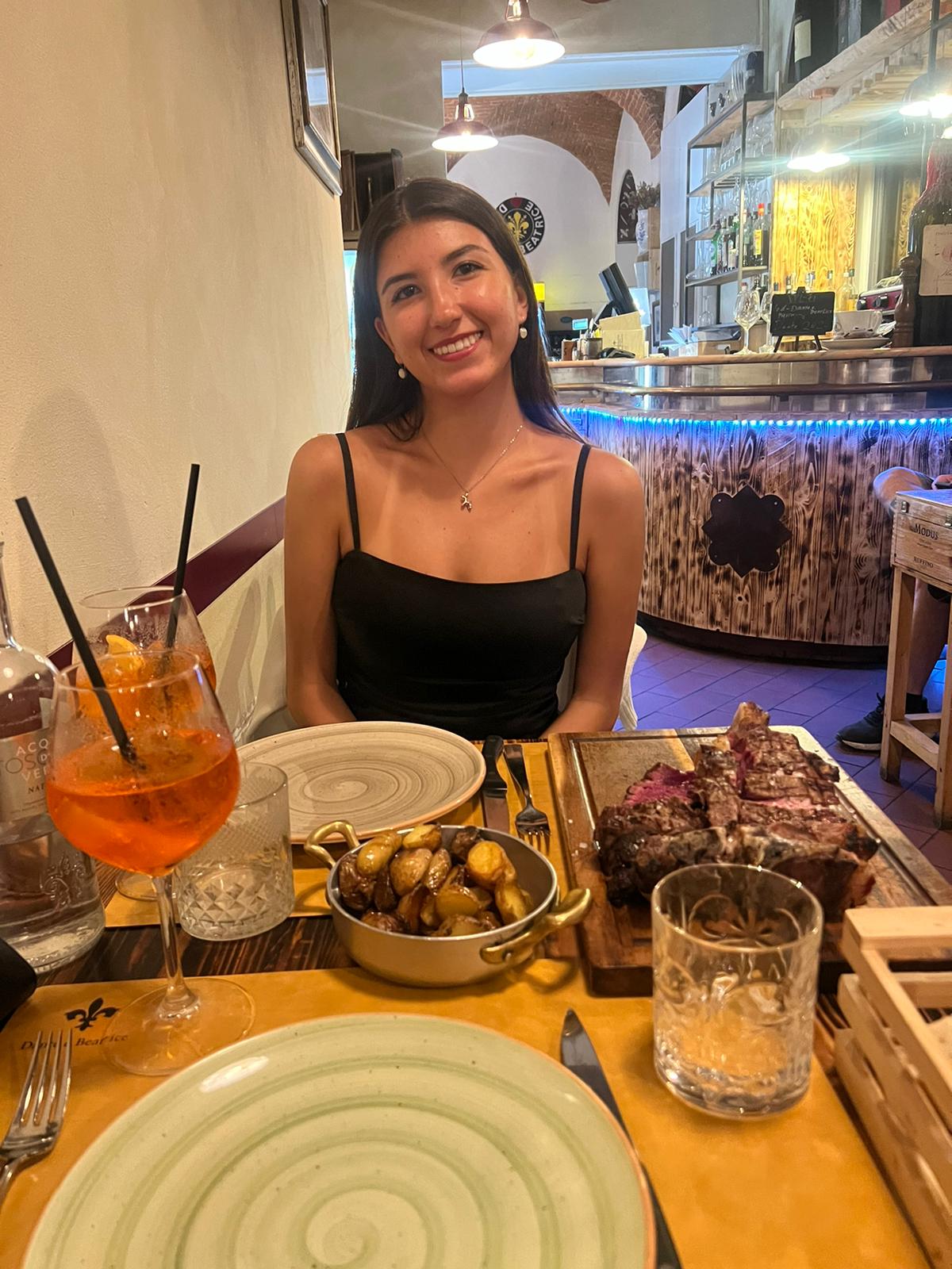 My first time having a famous Bistecca Fiorentina with an Aperol Spritz
