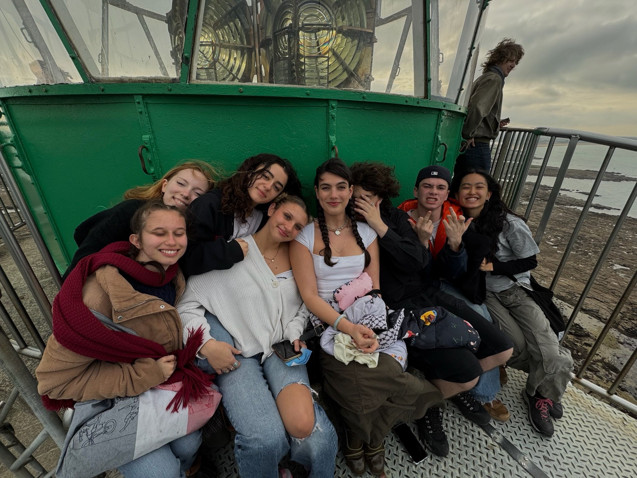 at the top of a lighthouse