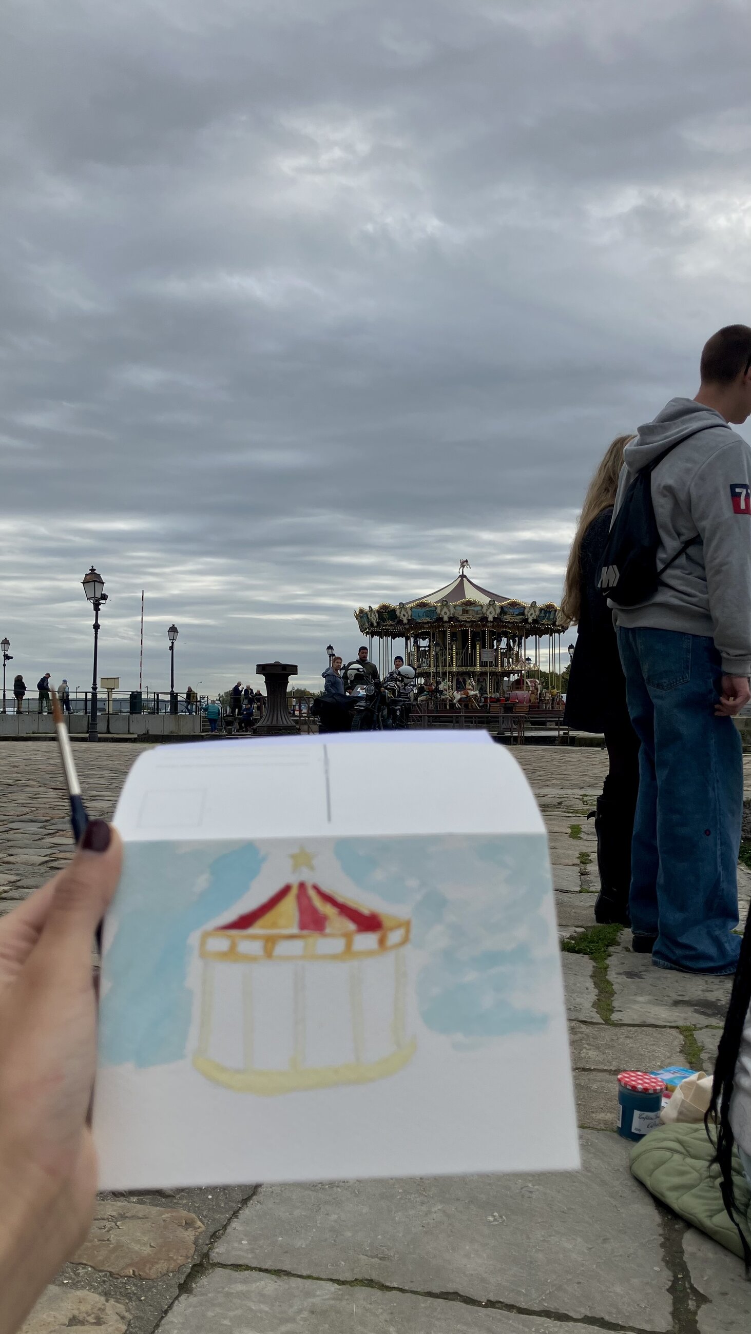 watercolour painting in Honfleur