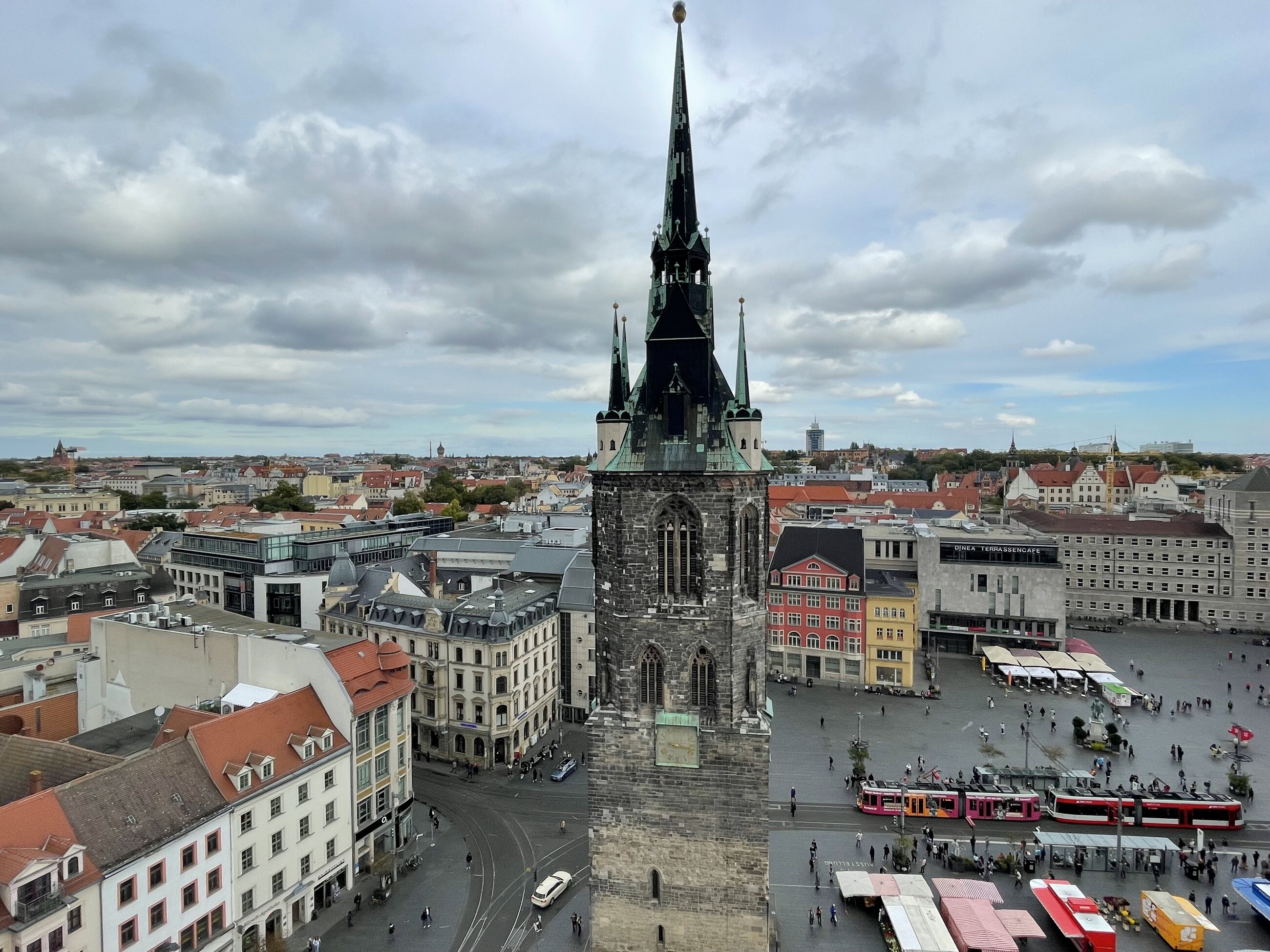 Halle city center from above