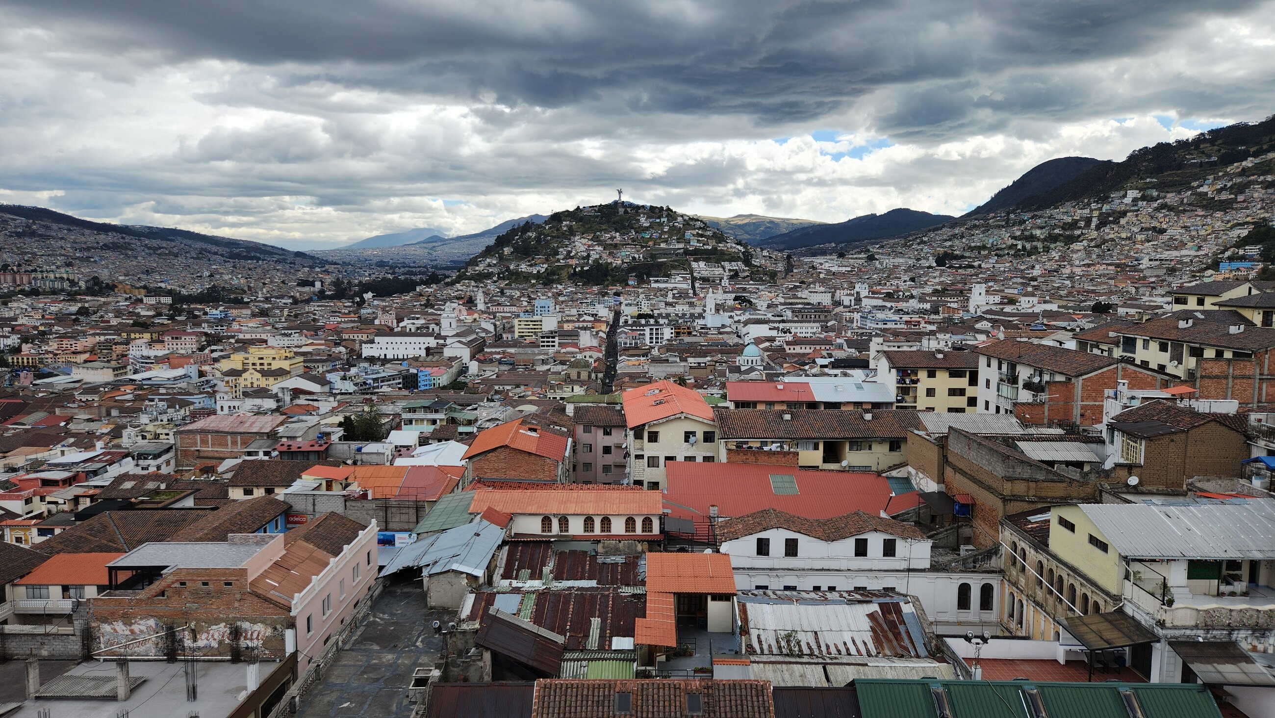 Looking over the historic centre of Quito