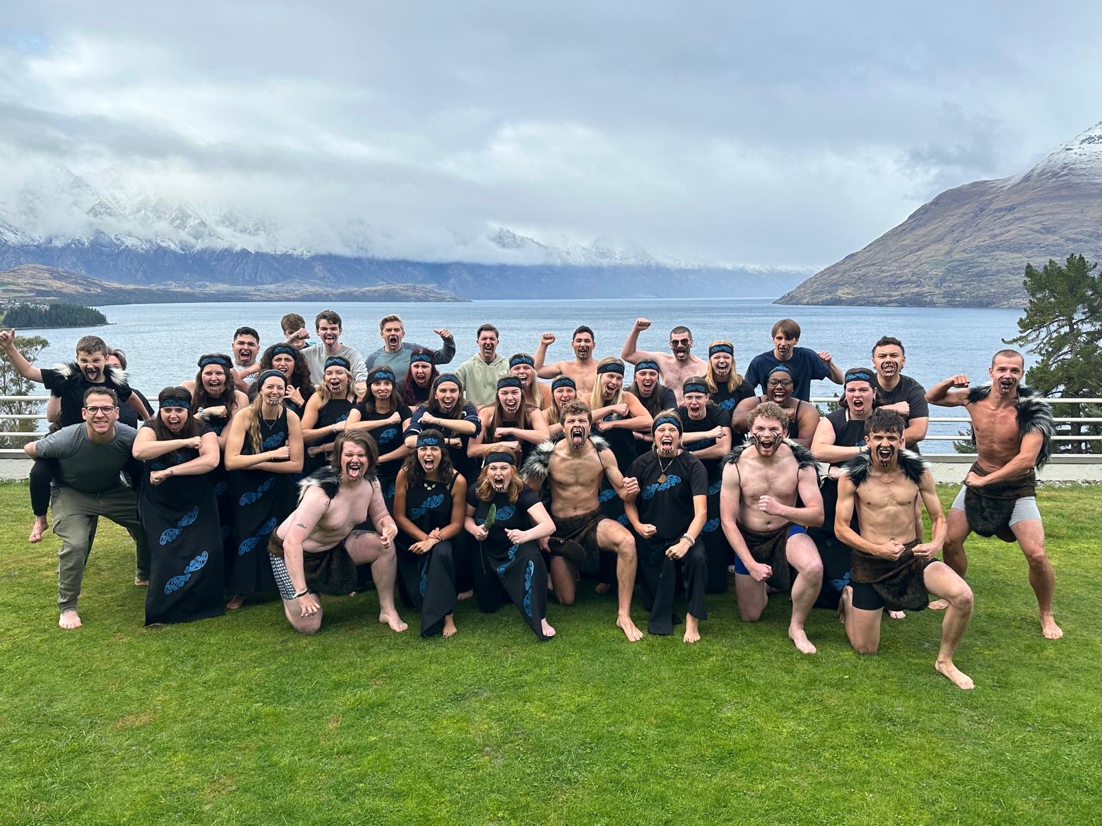 2024 New Zealand TEAN group after learning the Haka.