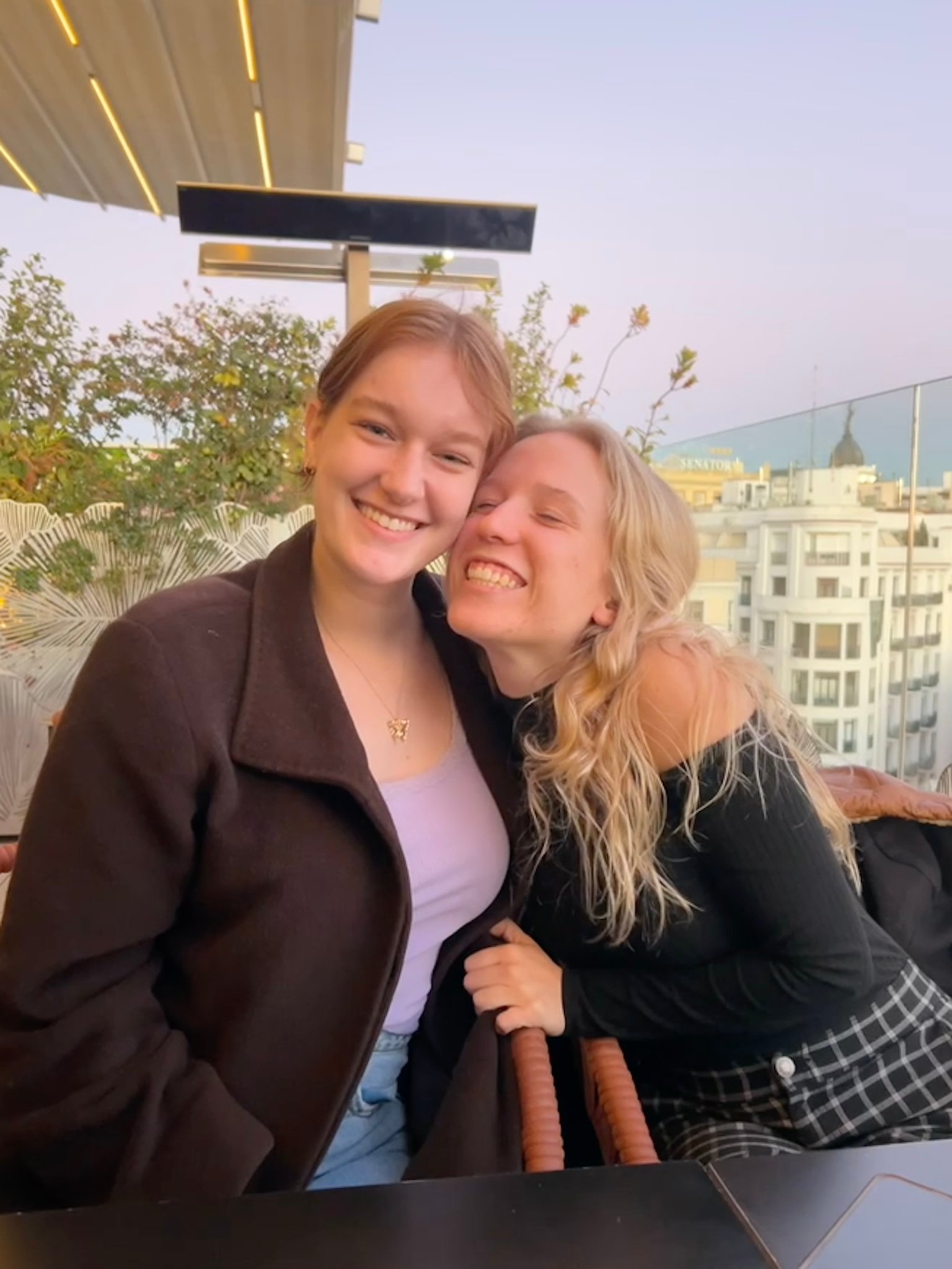 rooftop dinner with my roommates in the center of Madrid