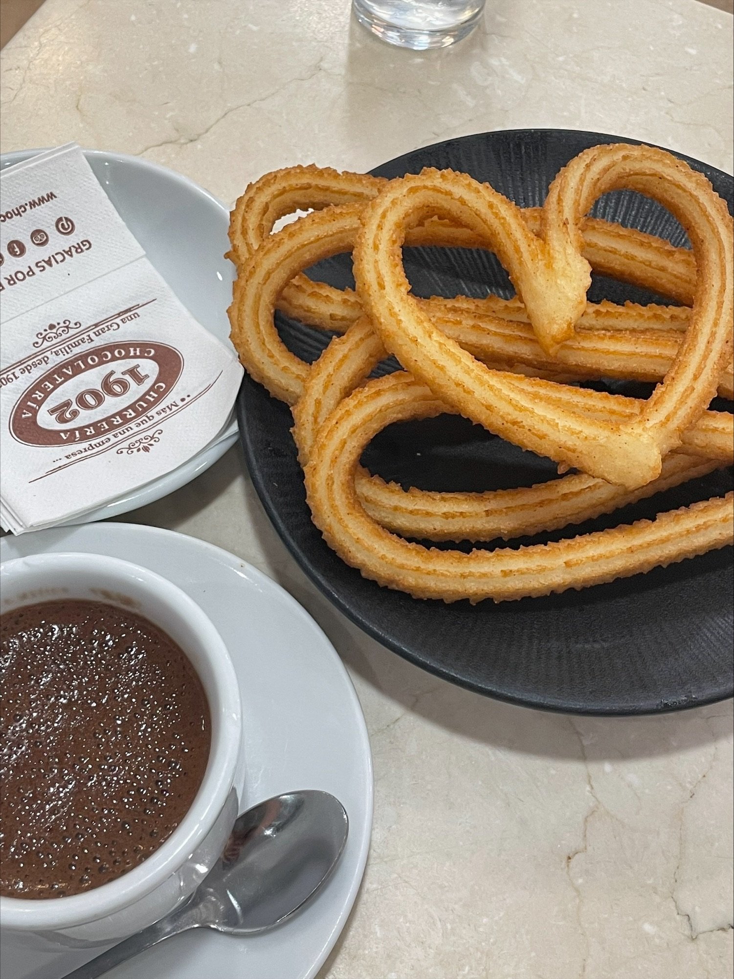 vegan and gluten free chocolate con churros