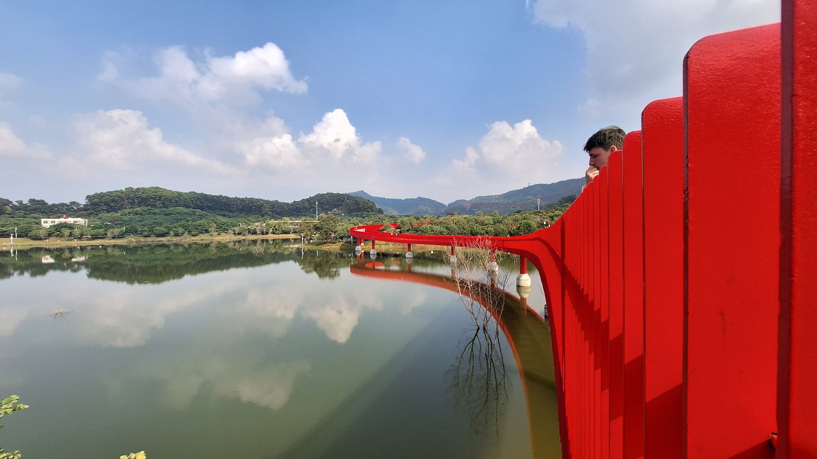 The Red Bridge in Fenghuang Town, Guangming district, Shenzhen City