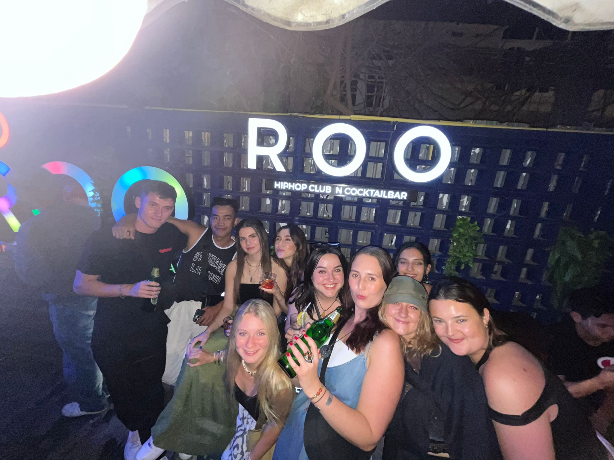 A picture of a group of TravelGrad peeps having fun on a night out in Khon Kaen.