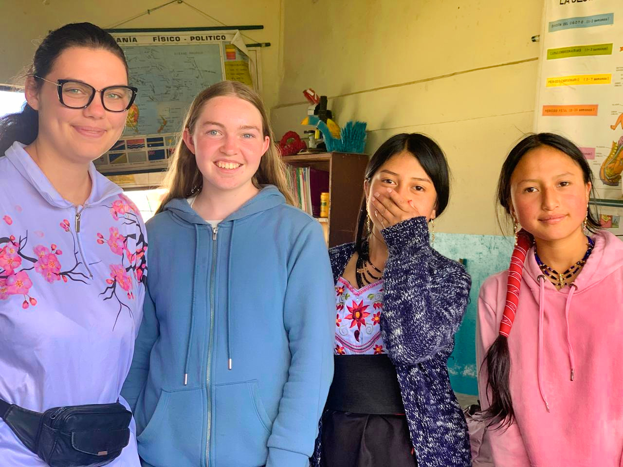 Us with the local girls we were working with on our gender projeect