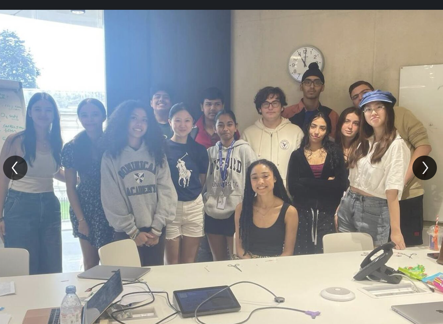 A picture of me and all my classmates in class with our tutor.