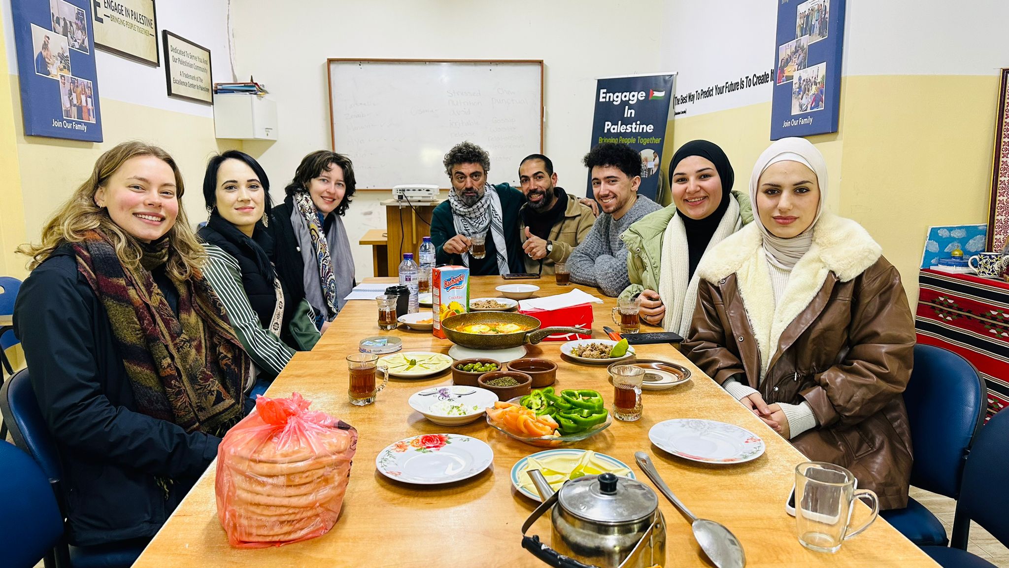 Traditional Palestinian breakfast at the center