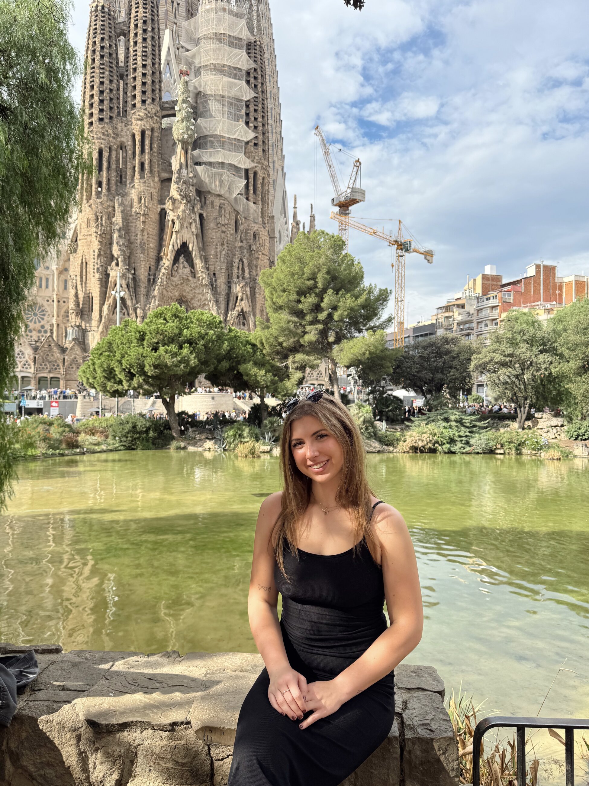 In front of the La Sagrada Familia in Barcelona, Spain