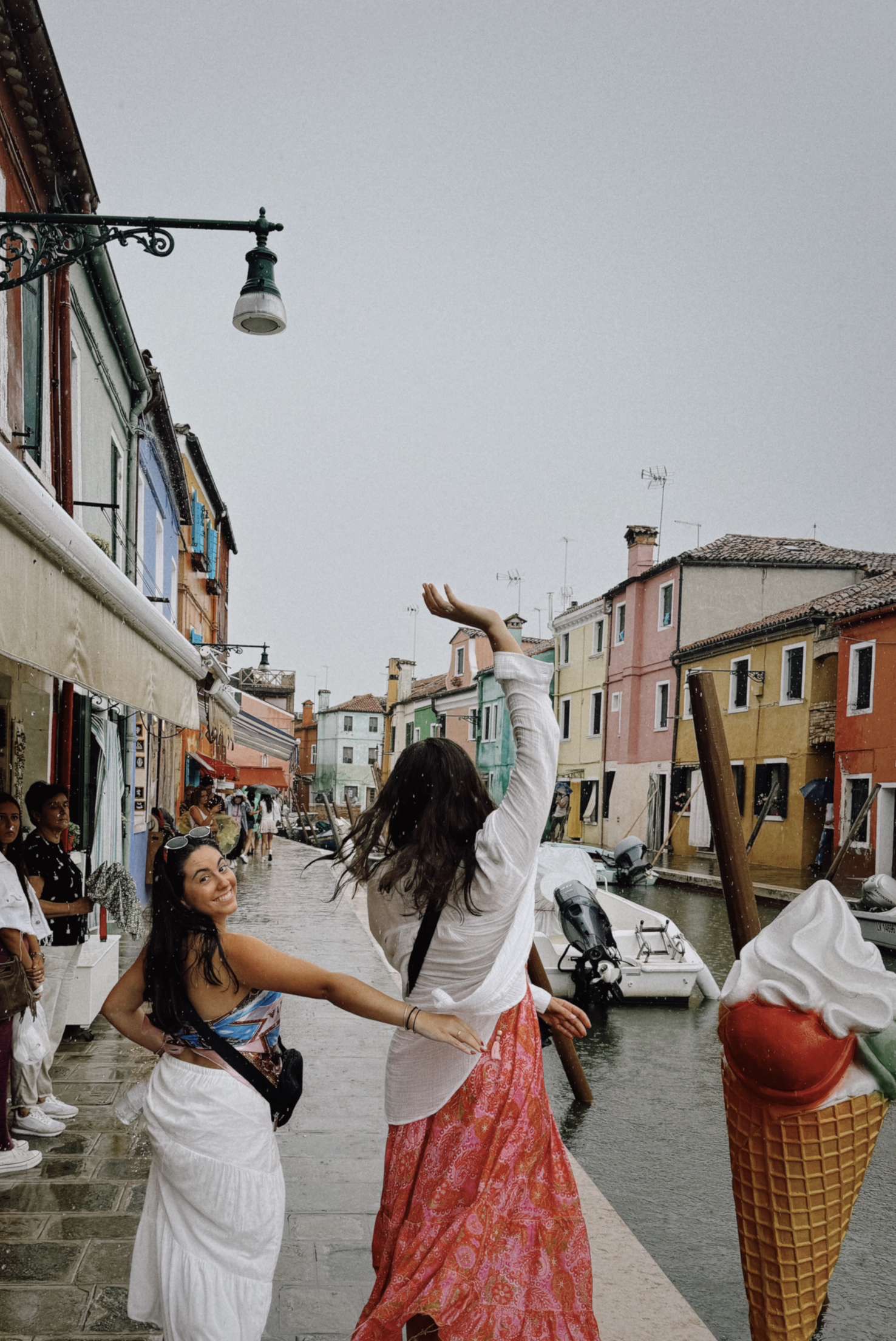 Dancing in the rain in Burano, Italy!
