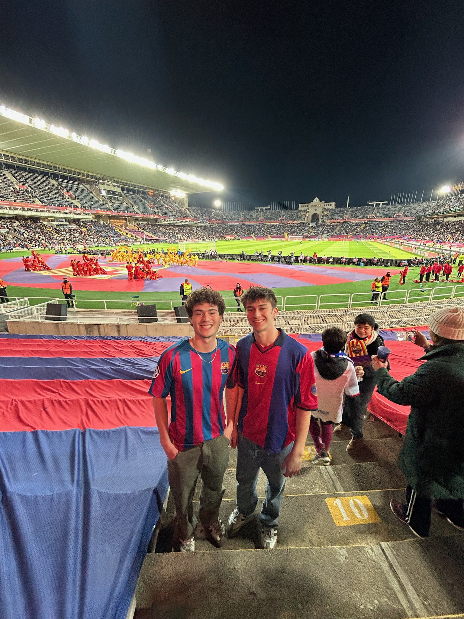 My friend and I at a Barcelona FC game
