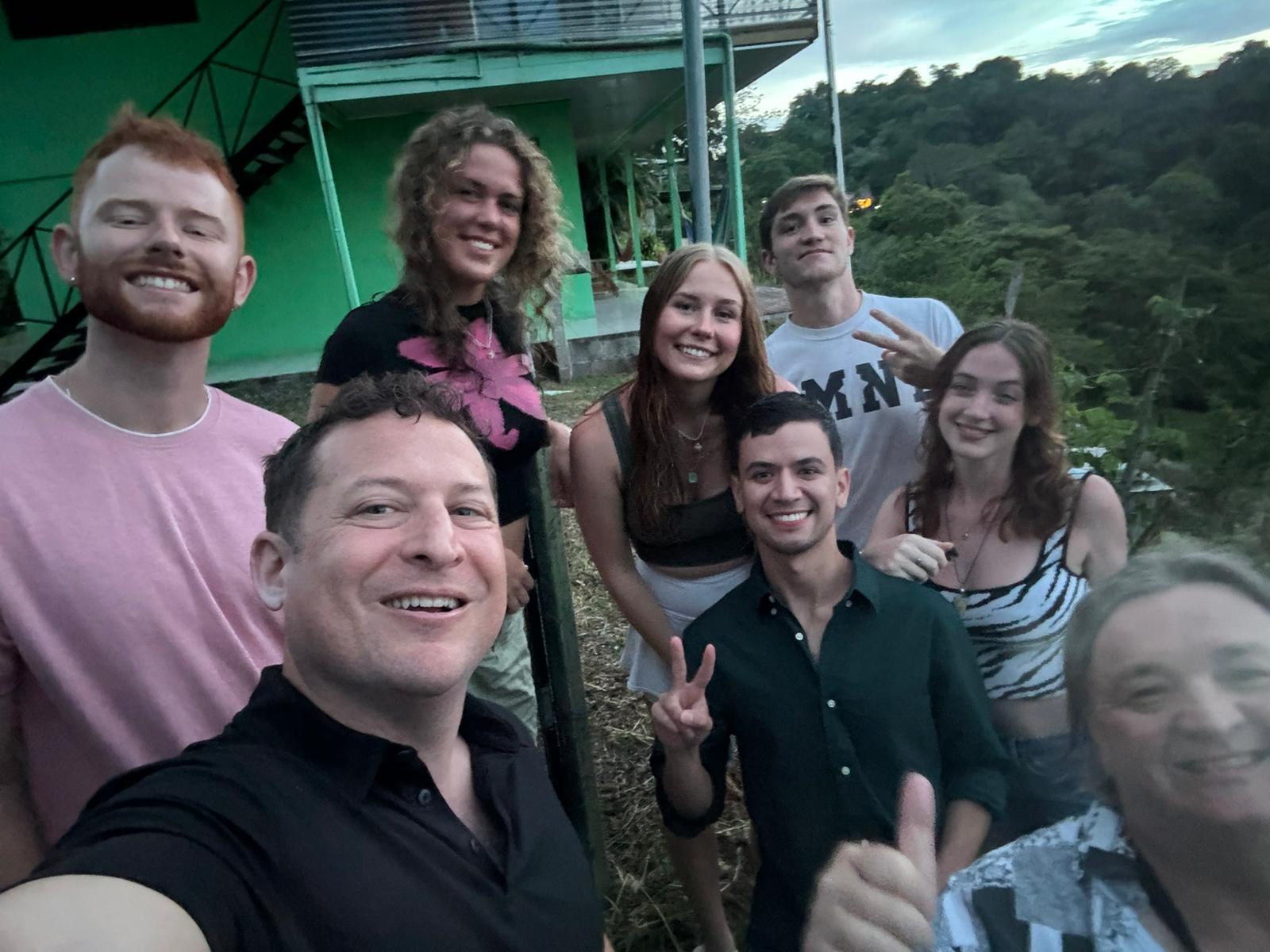 Our TEFL group before a night out in Manuel Antonio
