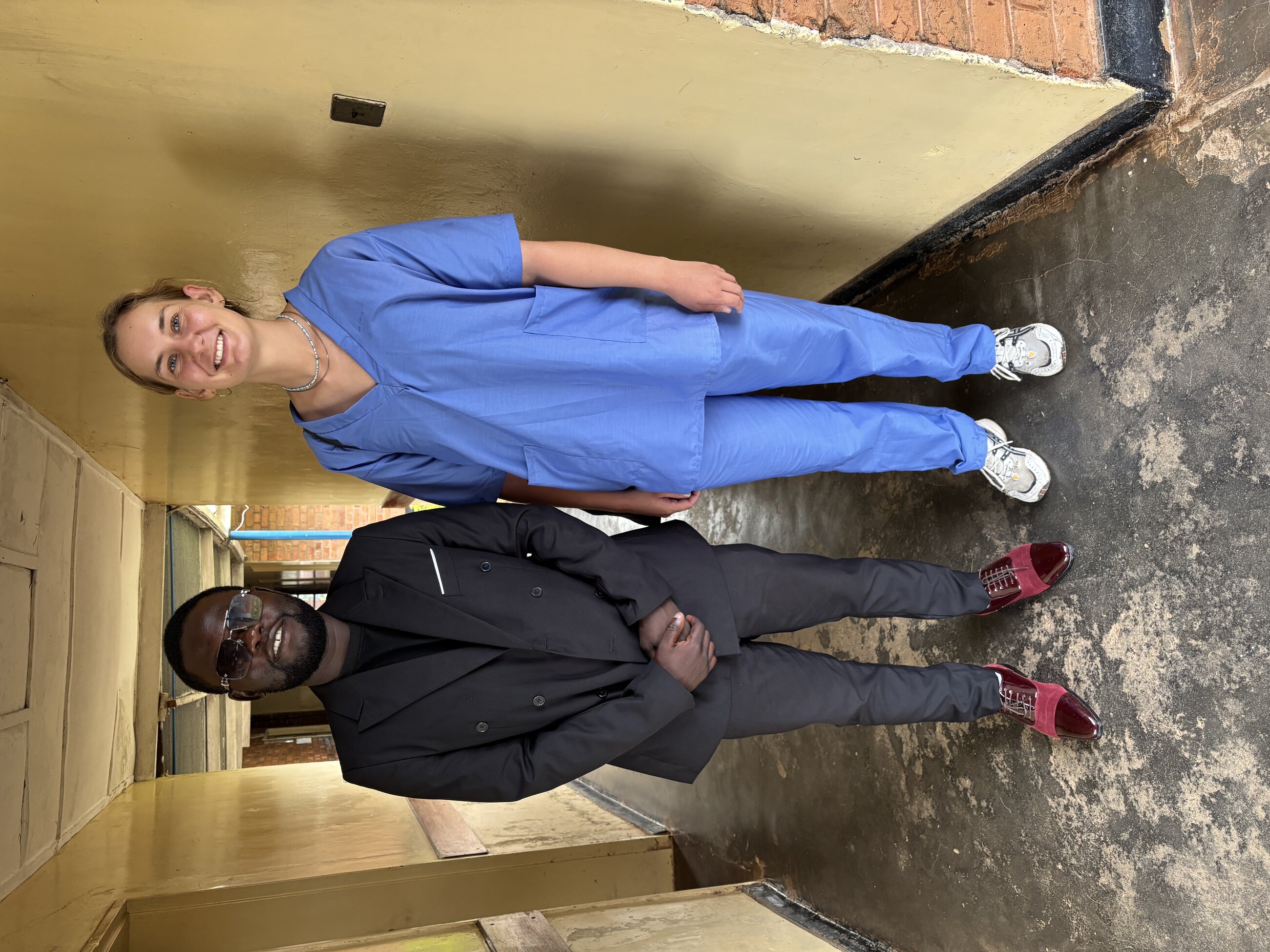 At the hospital with david