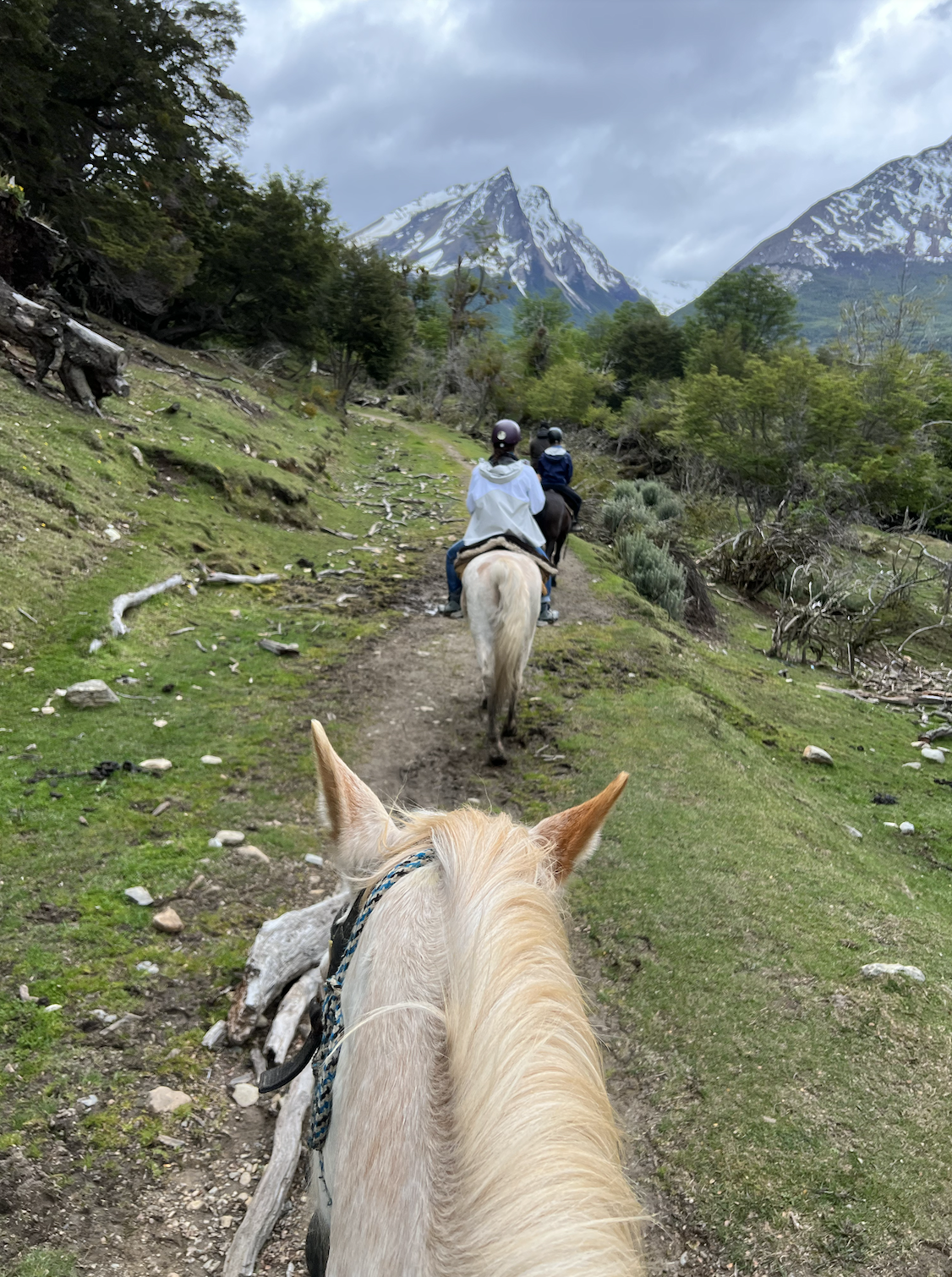 Horseback riding with fellow students during spare time in Ushuaia.