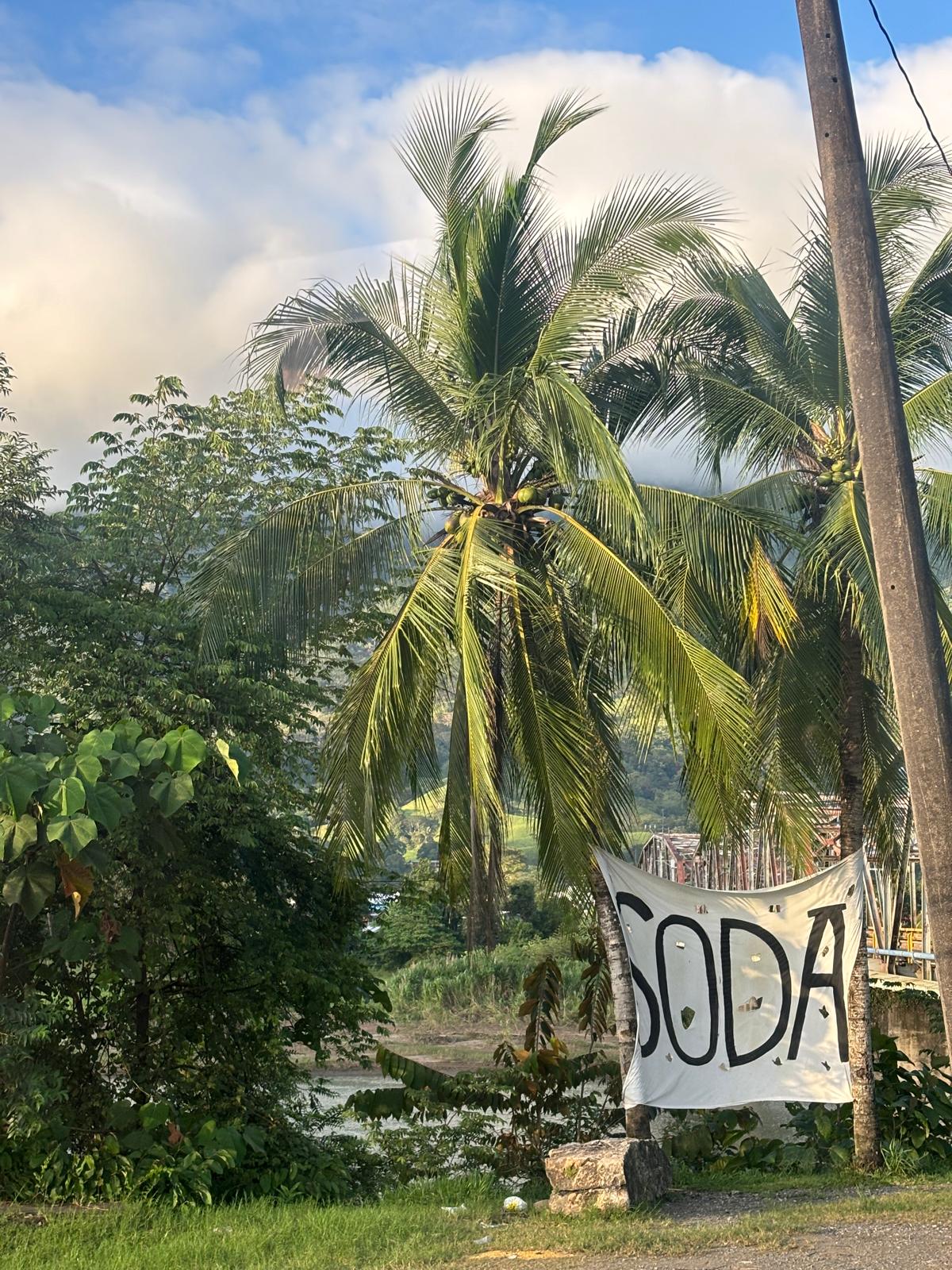 A Soda is a small family owned restaurant that serves local food and is a common lunch spot.