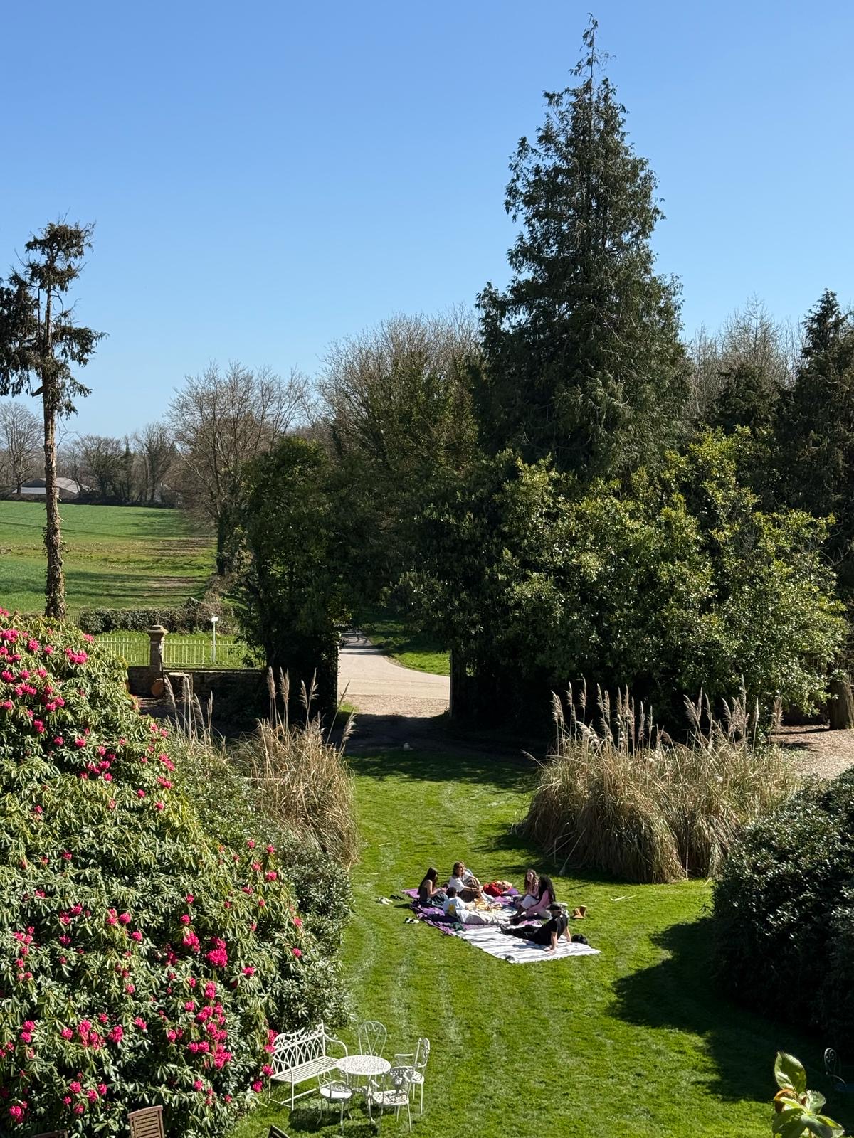 Front lawn of chateau