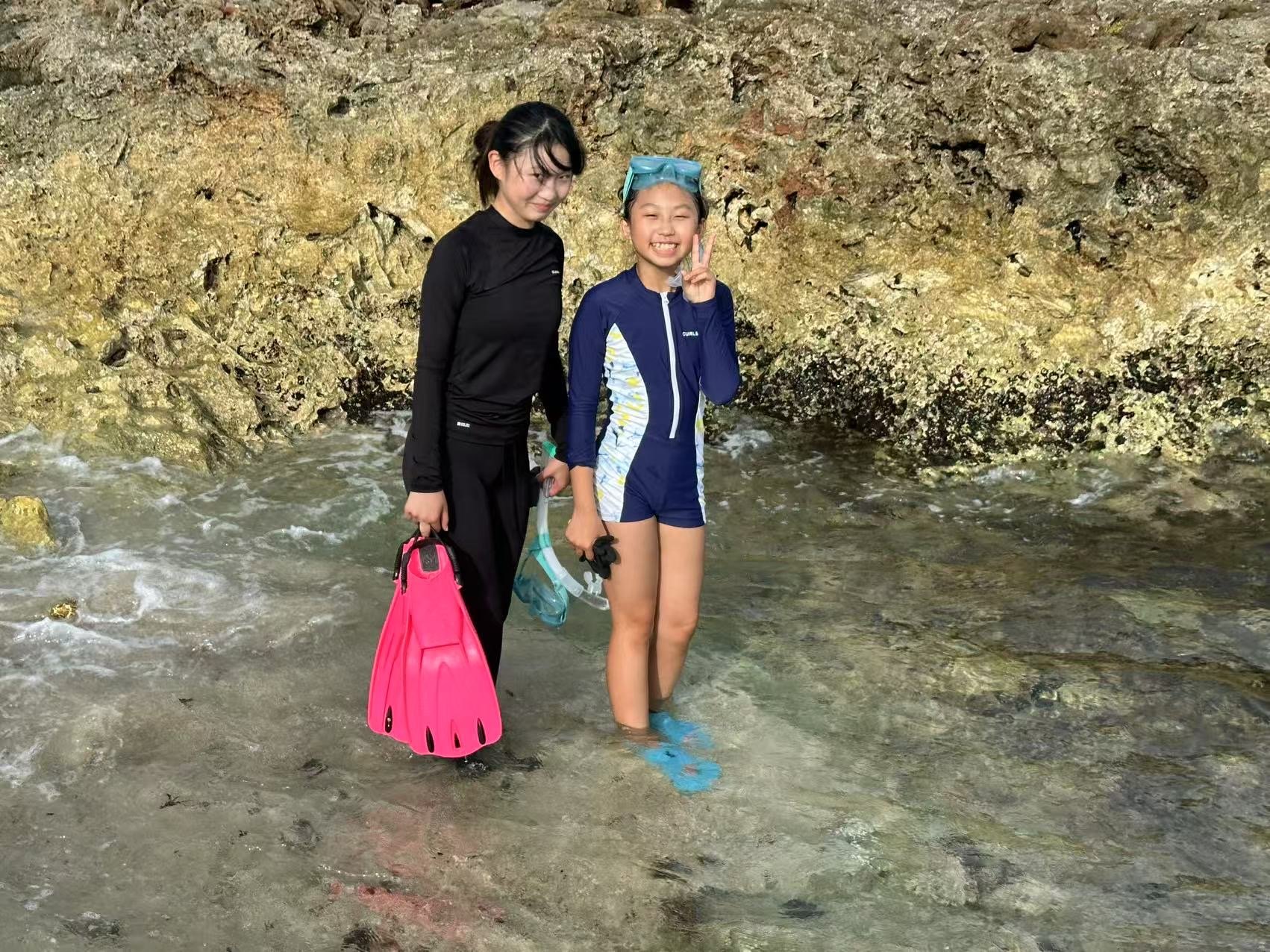 Me and Bella trying to hunt invasive lionfish