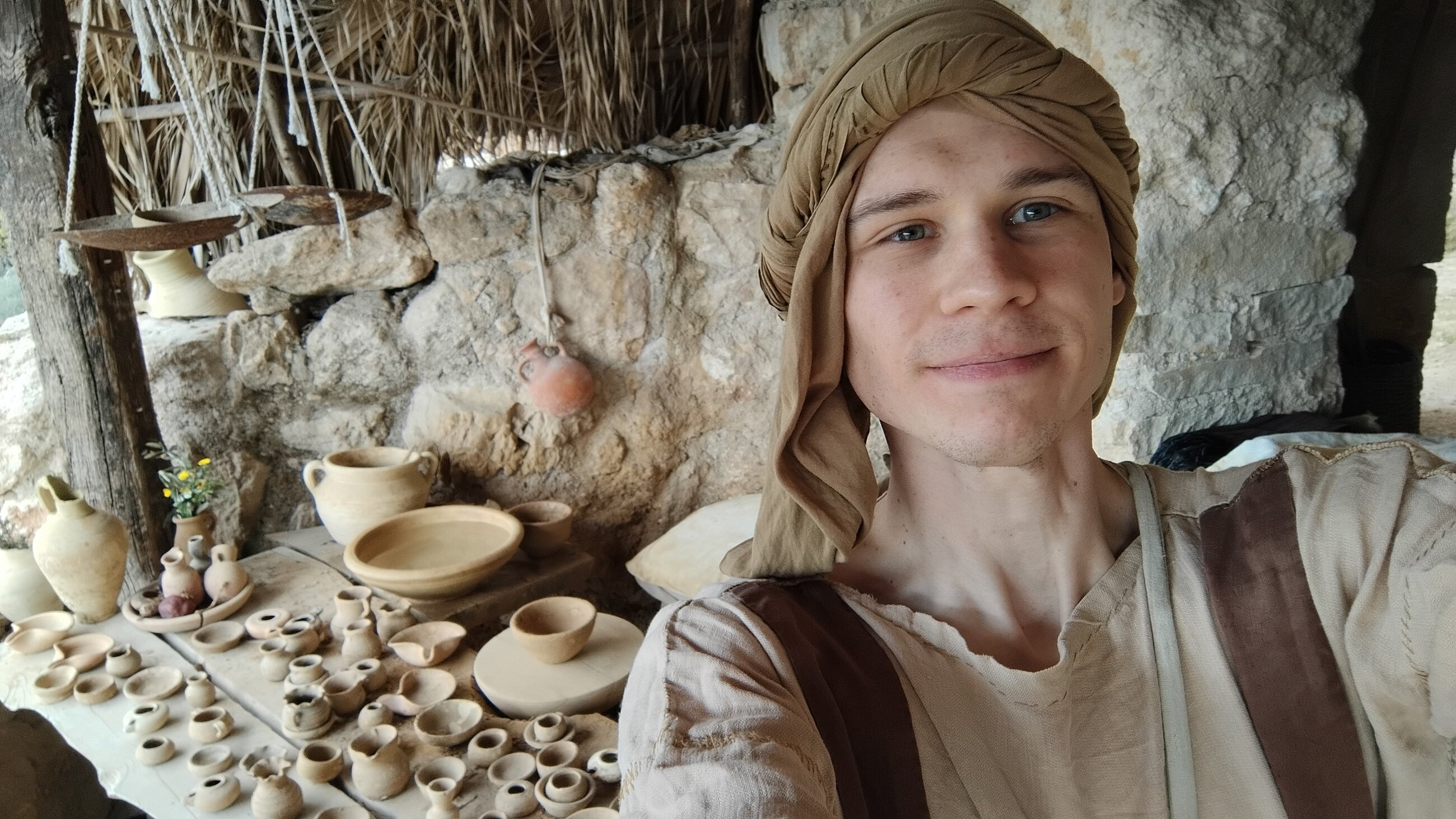 This is me as Jacob the Nazareth Potter at my wheel where it all happens.