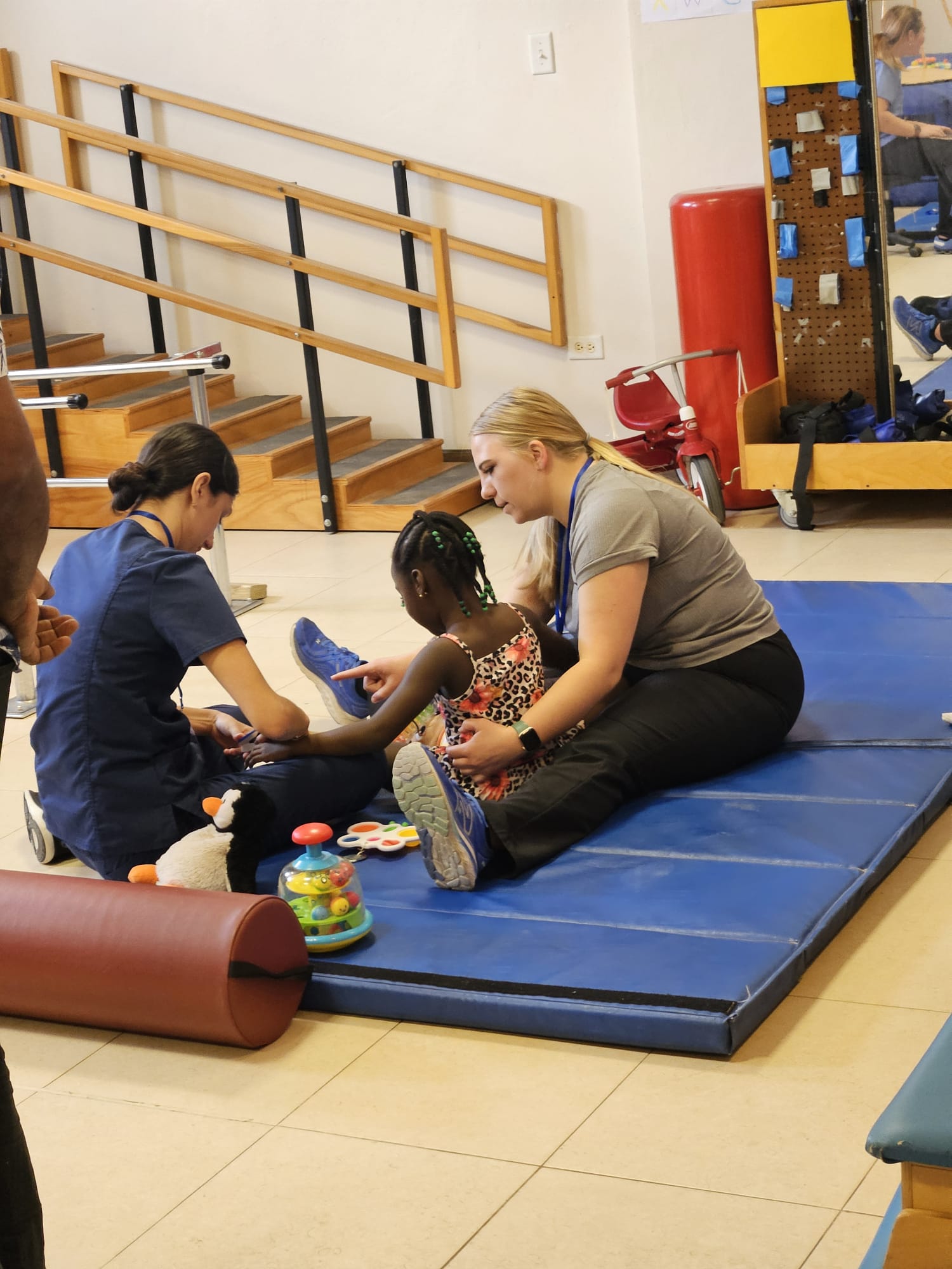 Physical therapy with pediatric patient