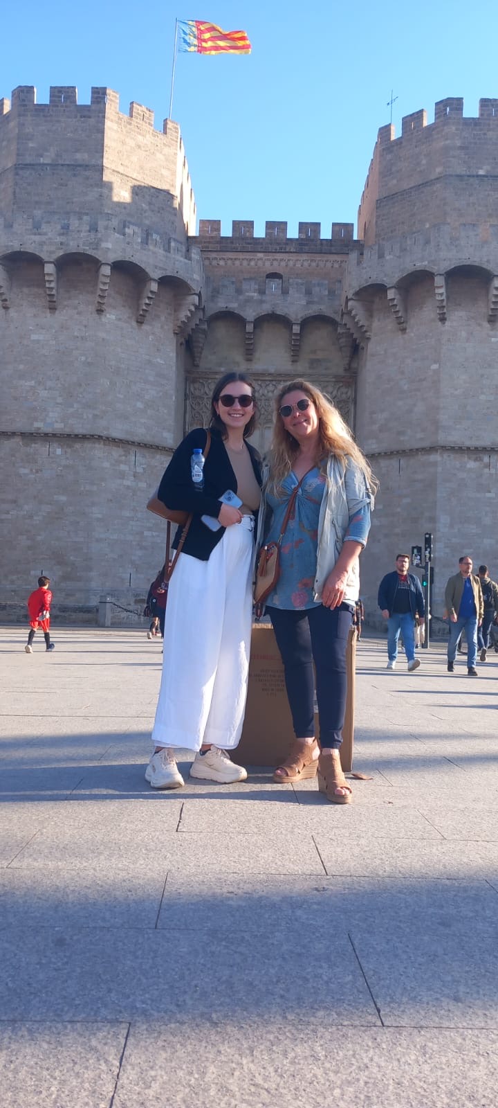 In front of Serranos Towers