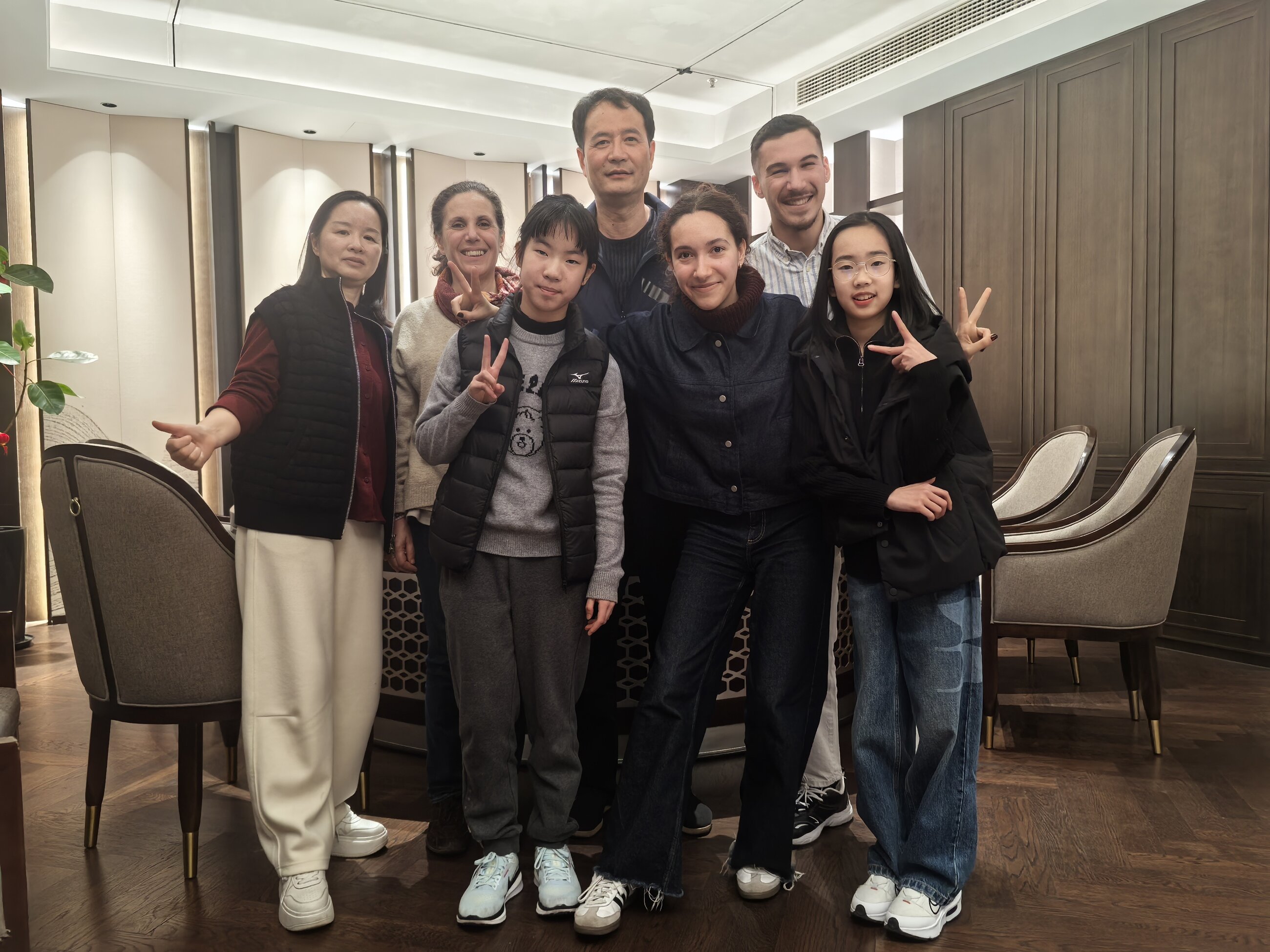 My host family meet my family from Belgium