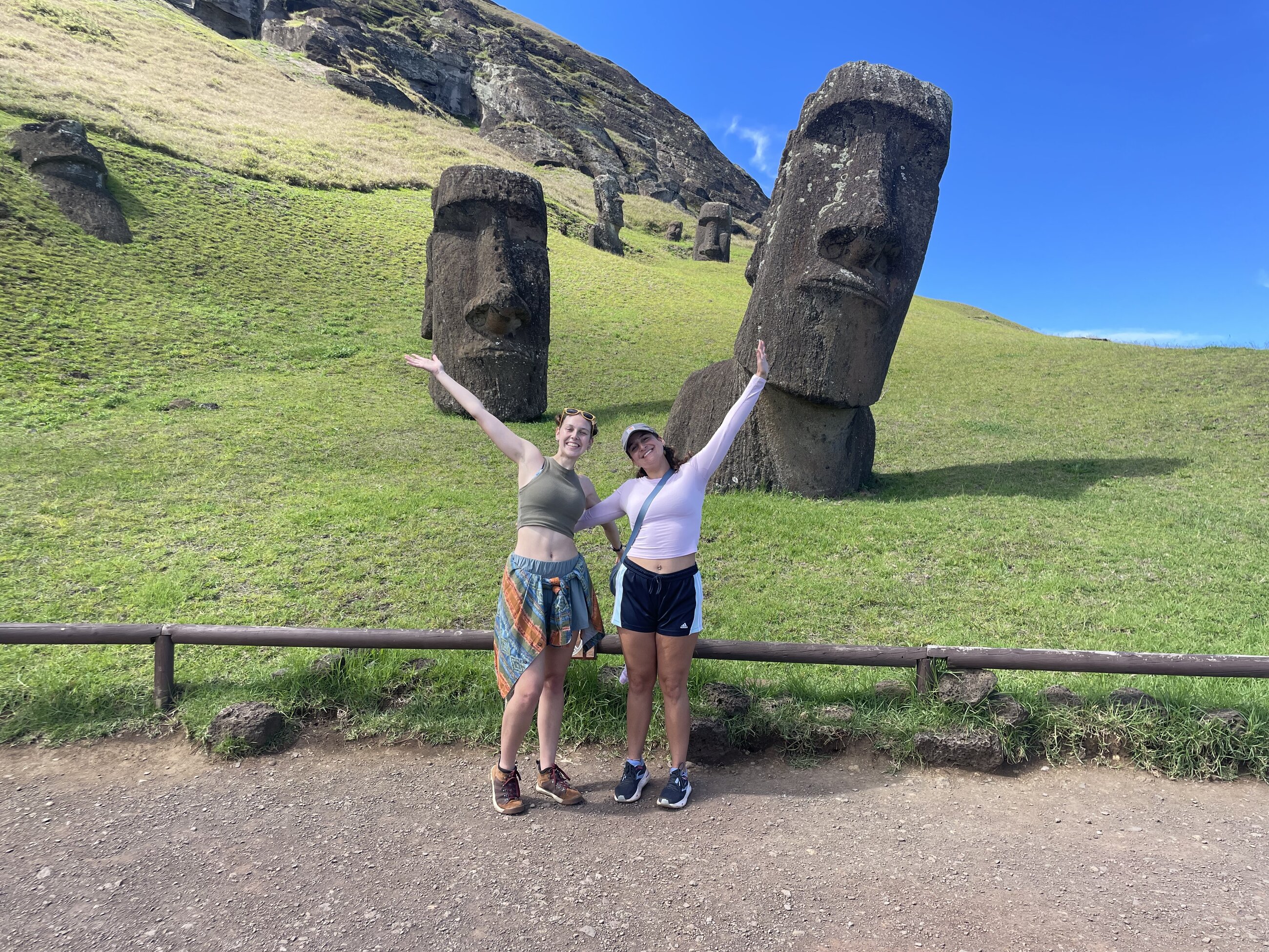 Me and my friend with the Moai 
