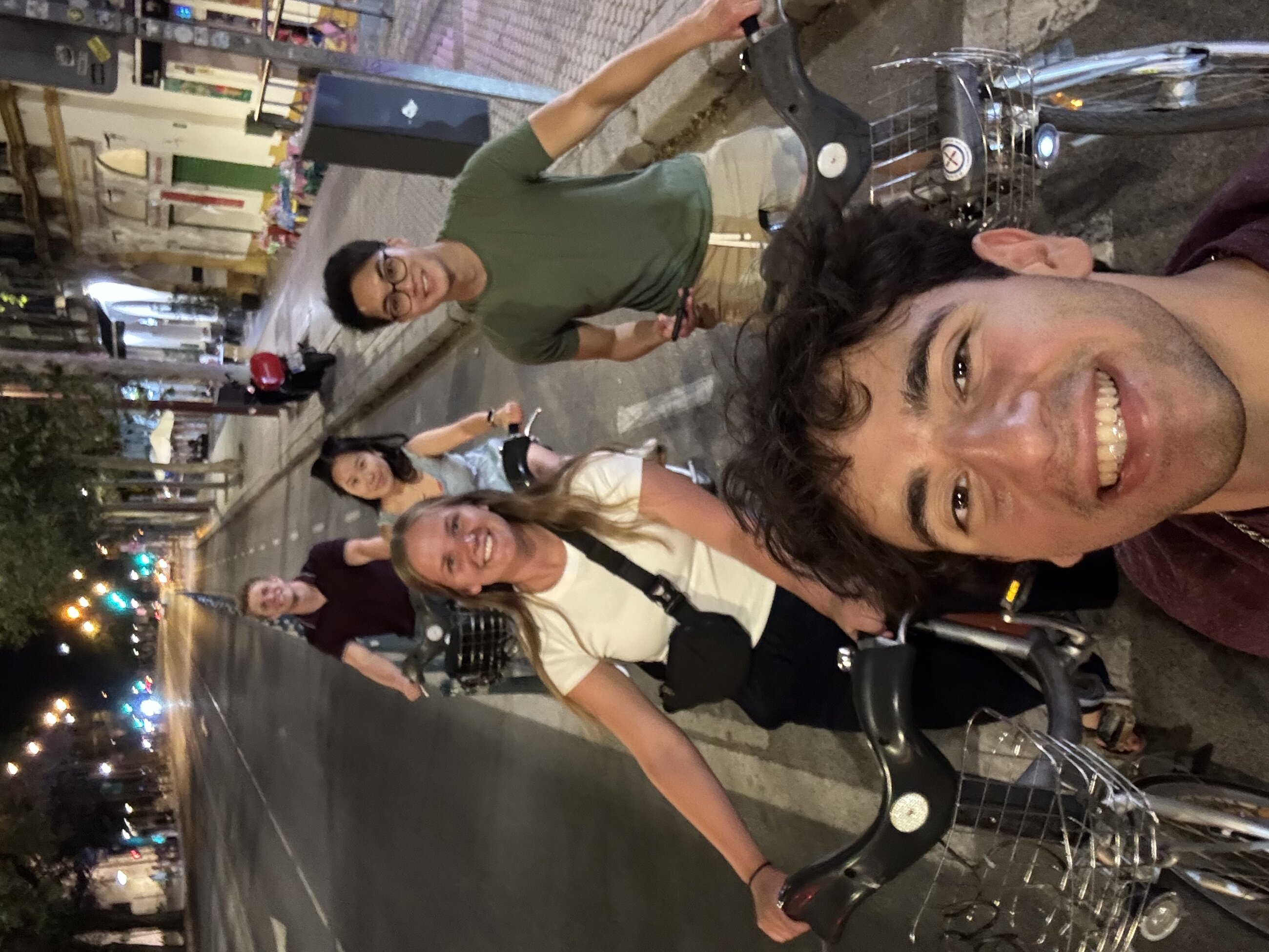 Biking home from an awesome group dinner!