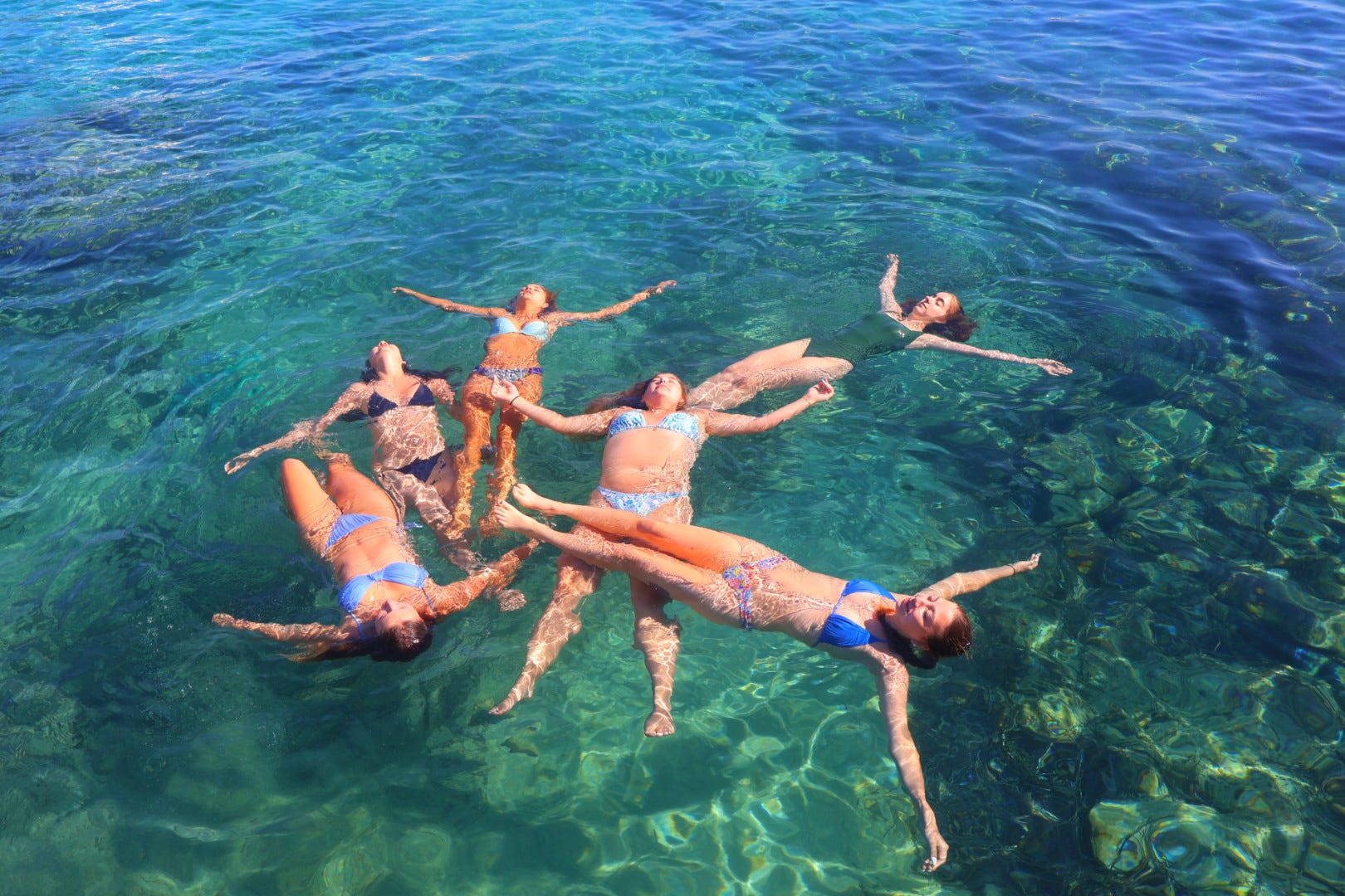 With my friends on a beach day.