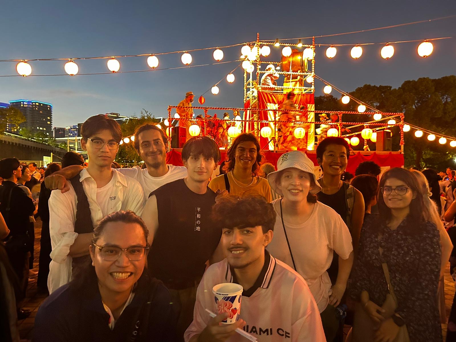 With the CRCC Asia crew and fellow attendees at a social event .