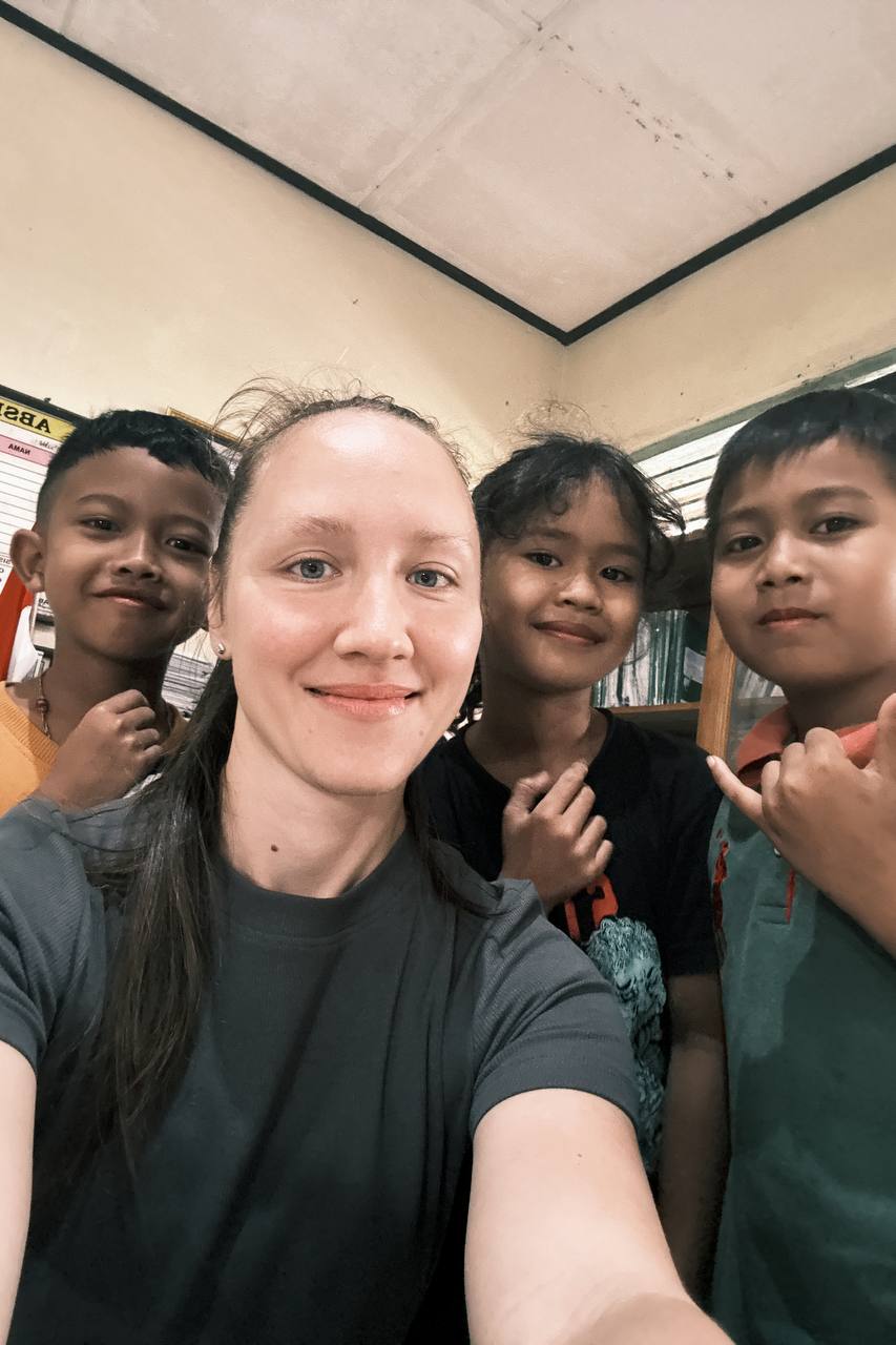 Sharing smiles and good vibes with my students during break time!
