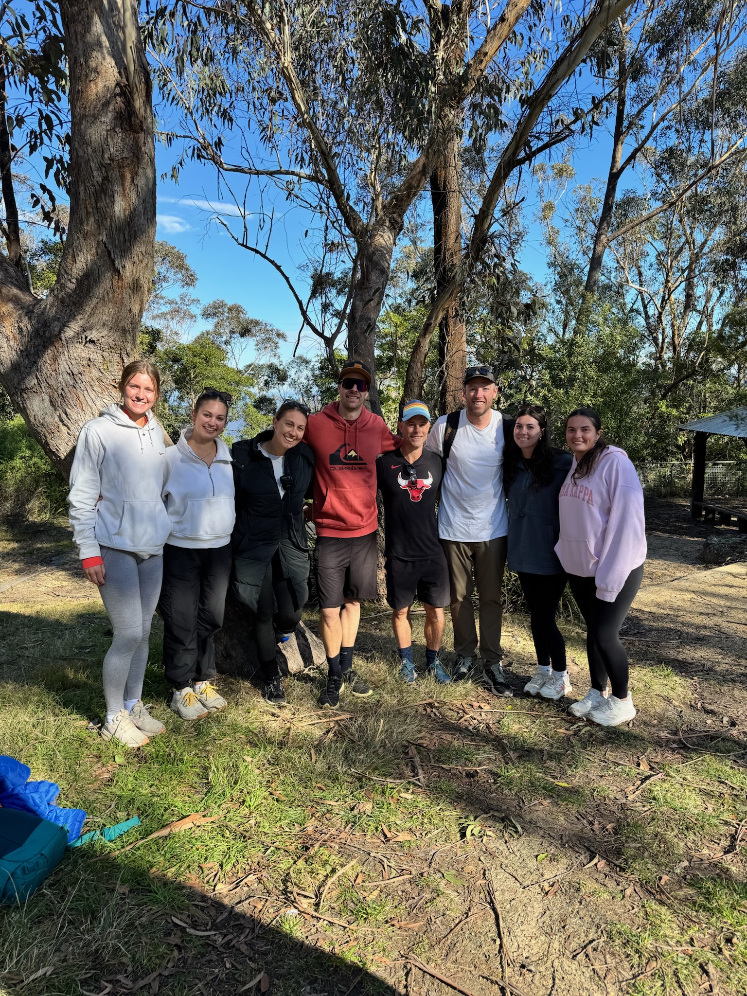 Some of my classmates and I with our professors at the end of our camping trip to the Blue Mountains
