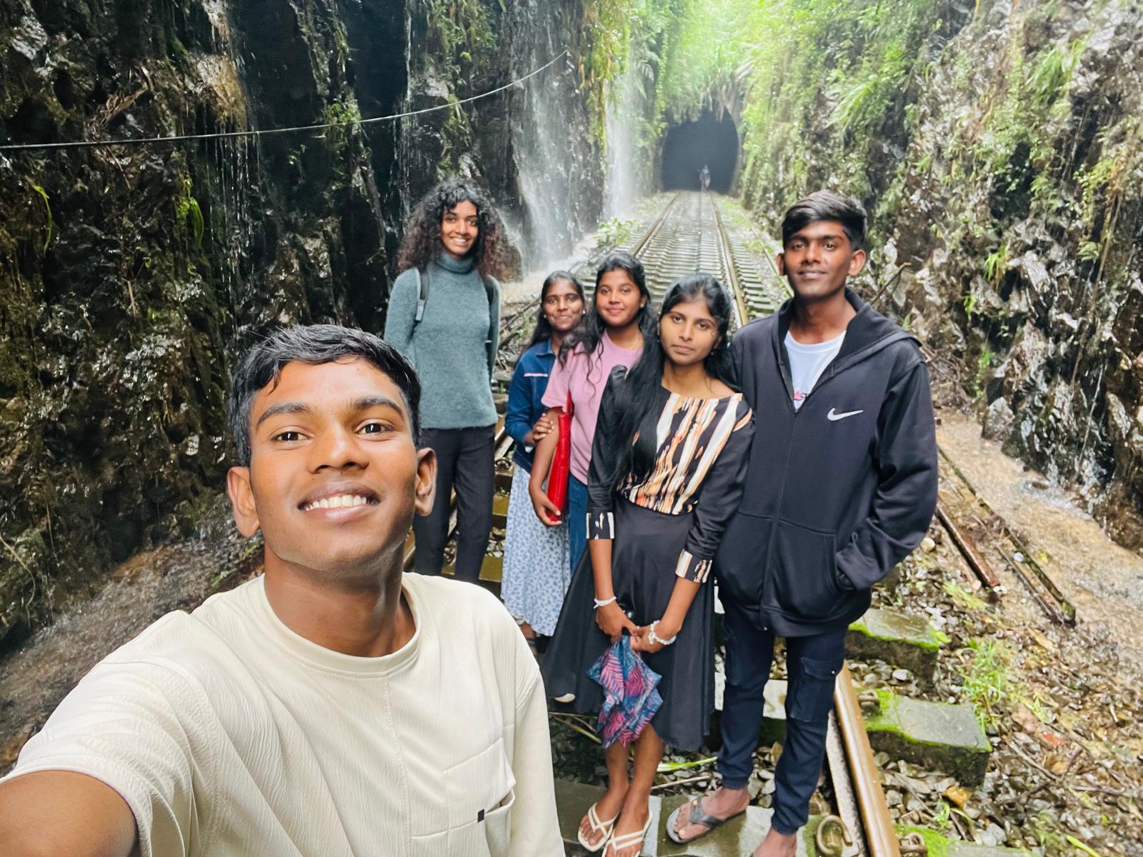 students showing me longest railway tunnel in upcountry