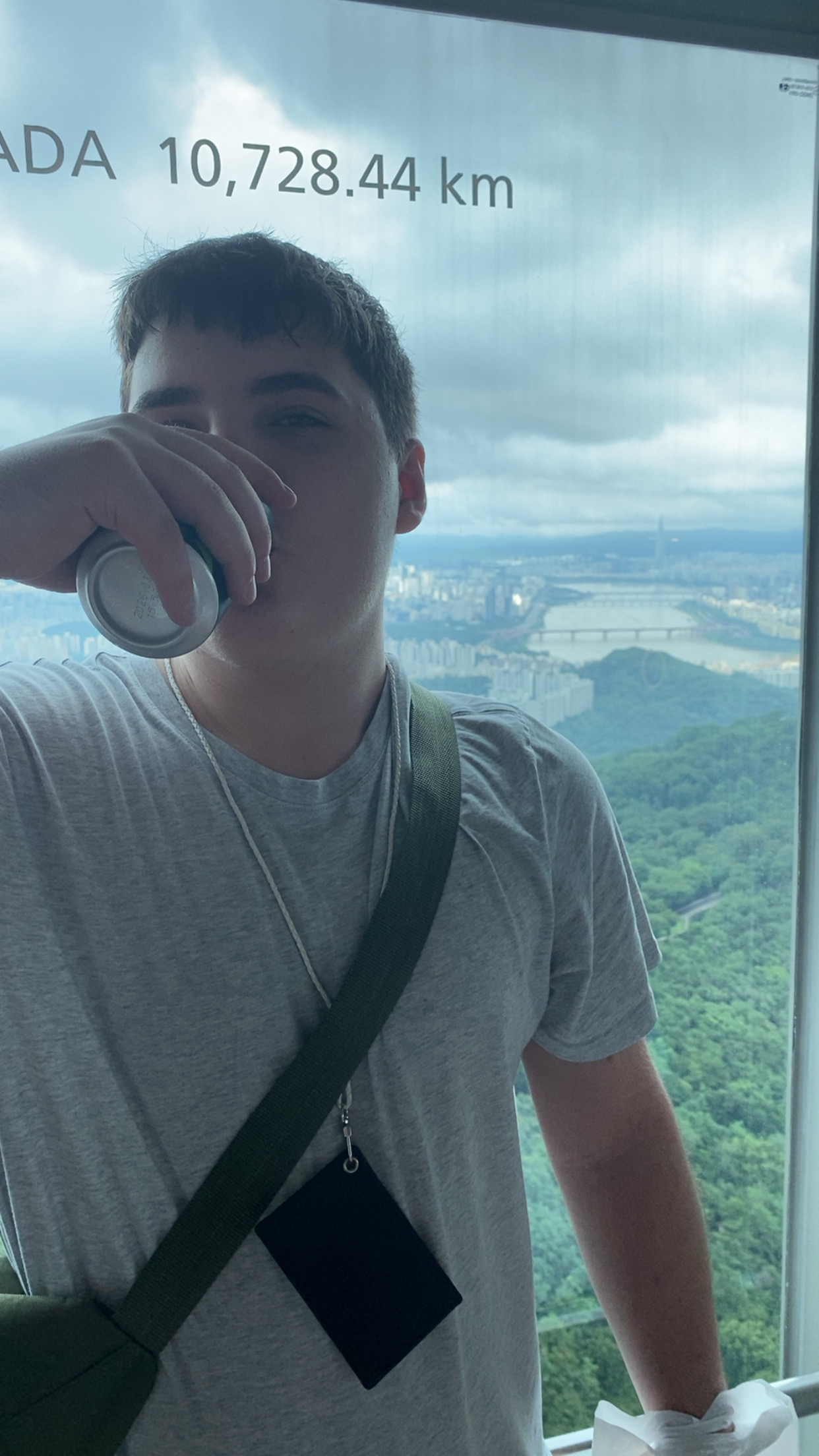 I know y’all can’t see the can but it’s a Mountain Dew, so I had a Mountain Dew on a mountain 