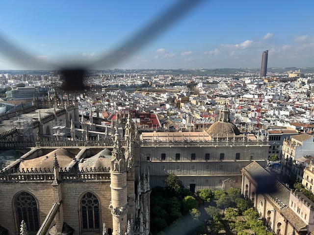 View of Seville at the top of a bell tower!