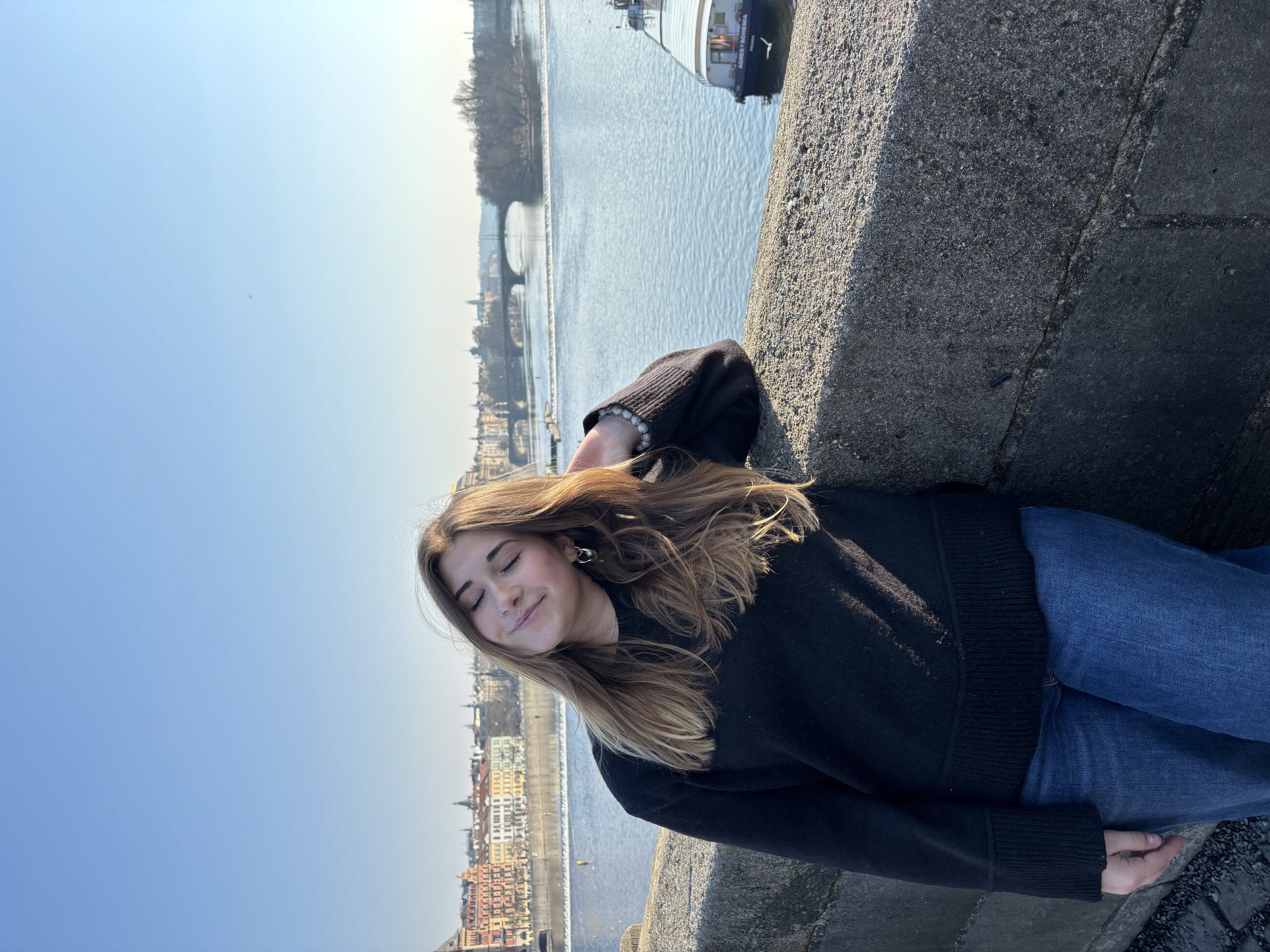 Ainsley Braun on Charles Bridge in Prague, Czech Republic, March 2025