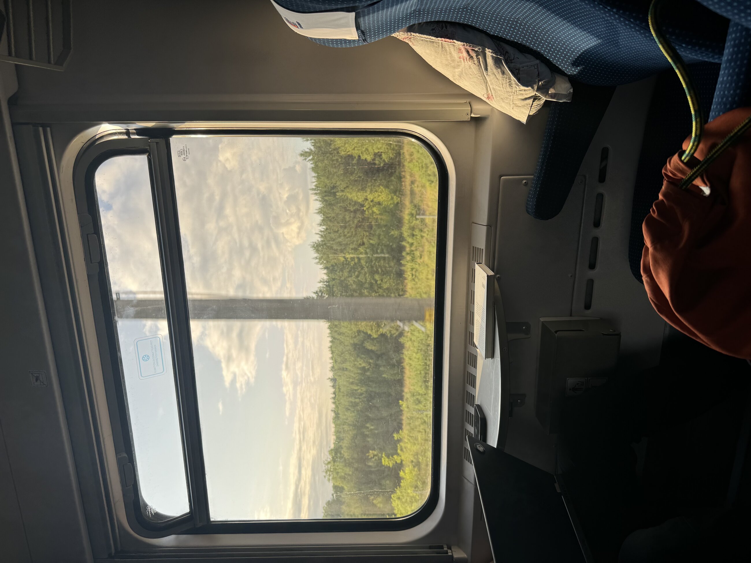 On the train to a weekend trip in Warsaw, Poland