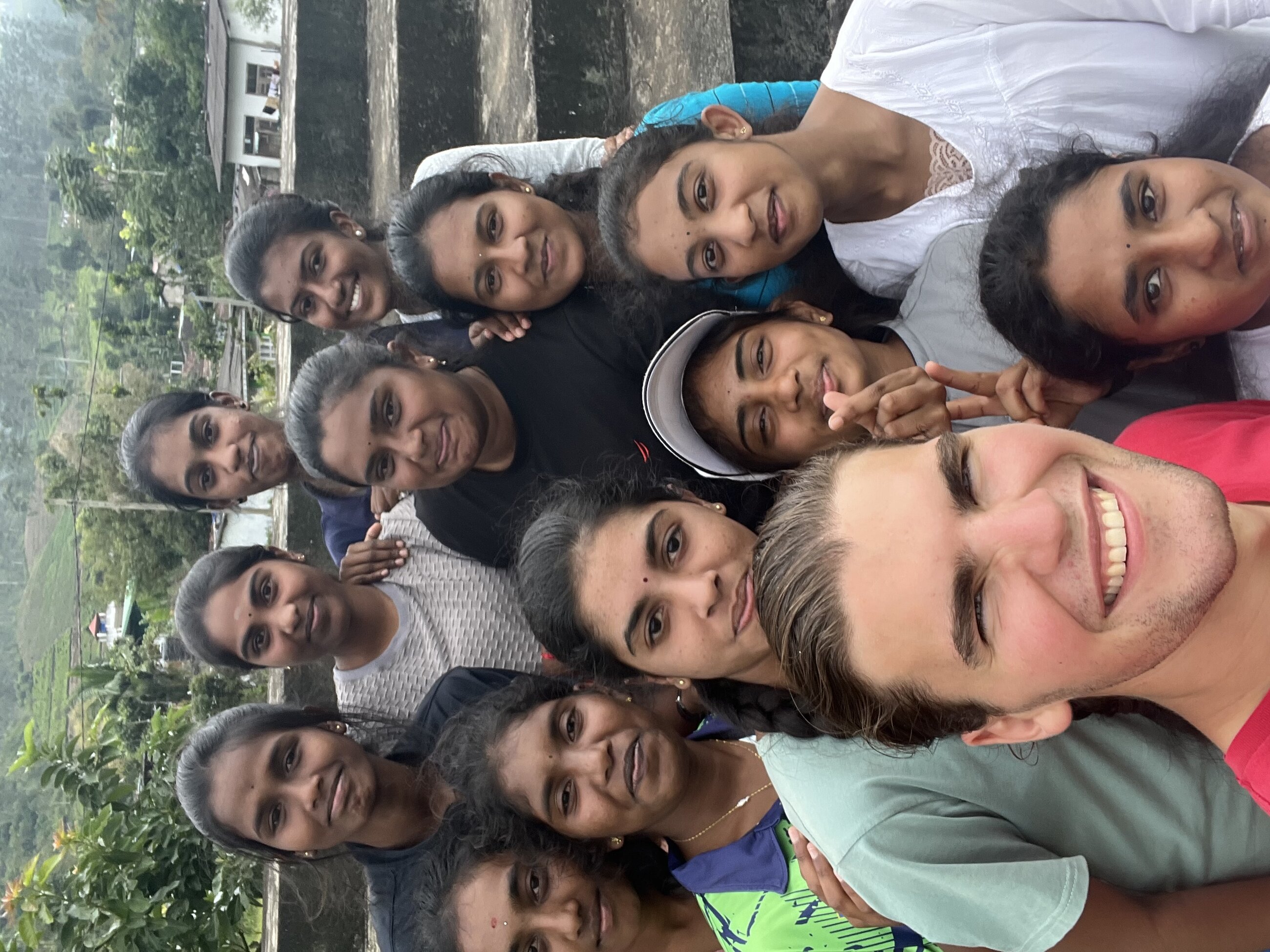 Selfie with female students on sports day